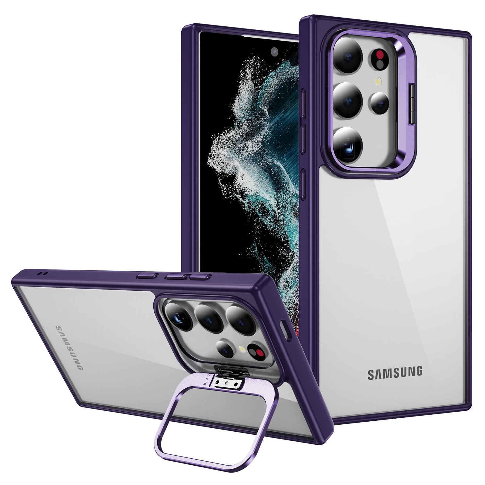 For Samsung Galaxy S24 Ultra Case Camera Frame Hybrid TPU+Acrylic Phone Cover