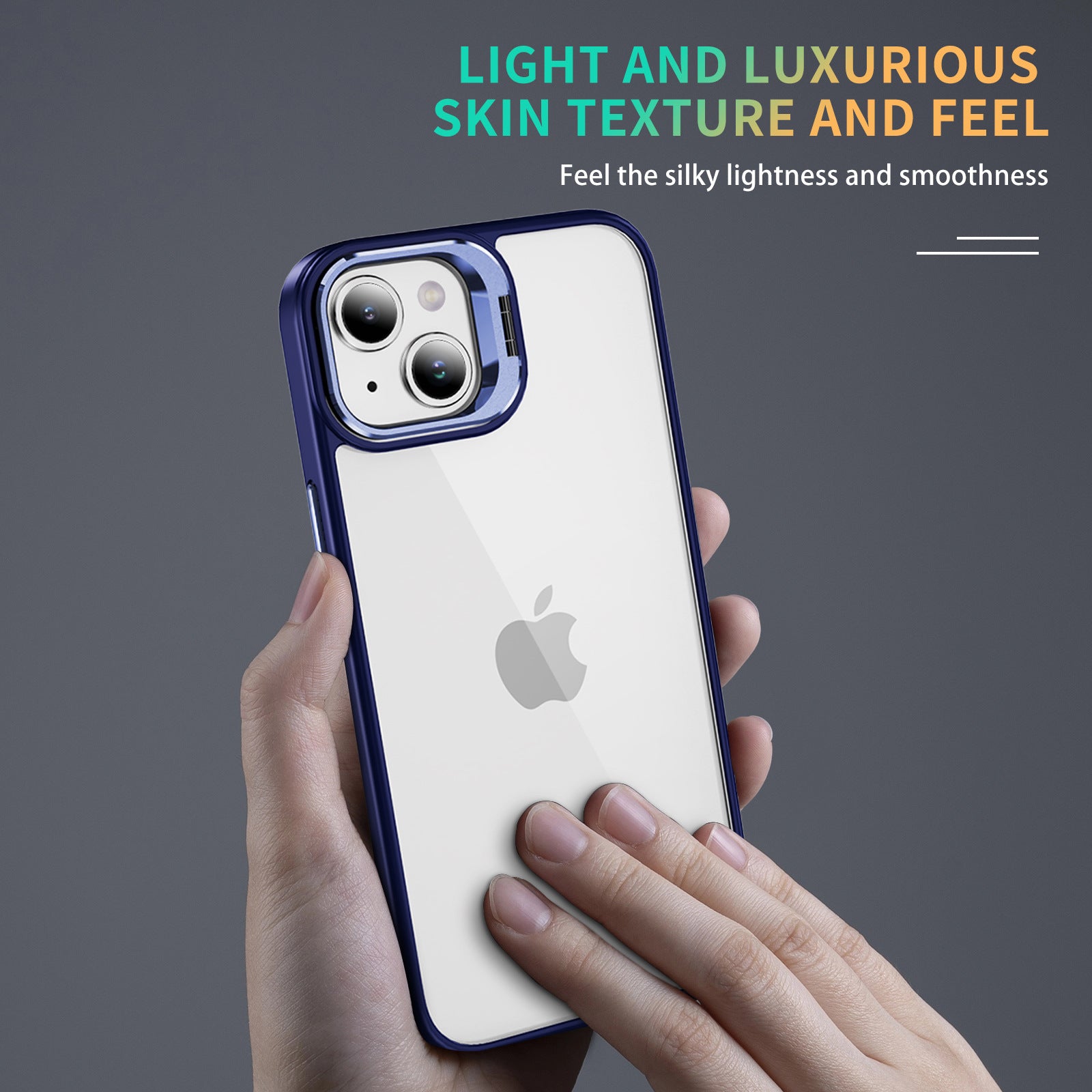 For iPhone 14 Plus Case with Metal Kickstand TPU+Acrylic Dropproof Phone Cover