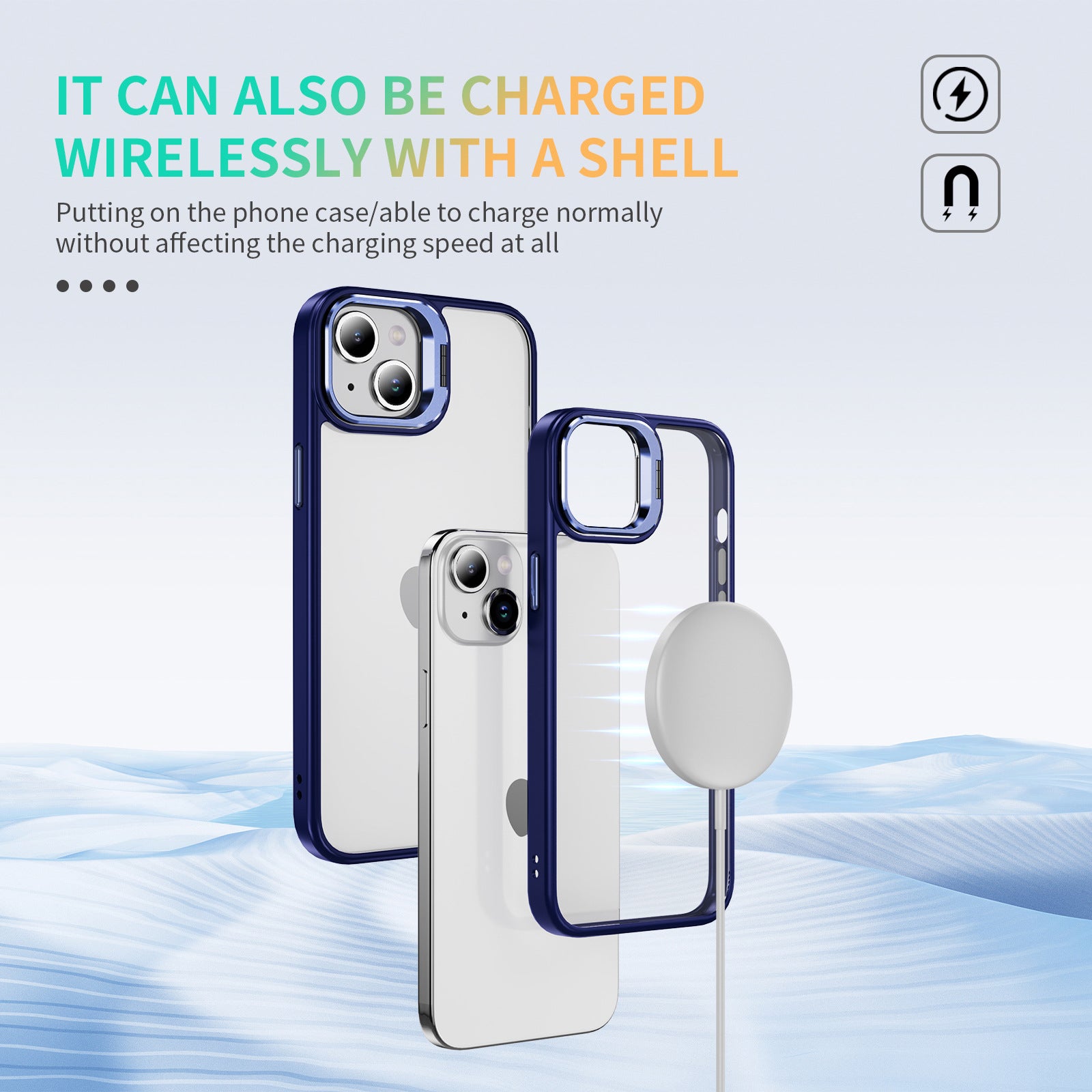 For iPhone 14 Plus Case with Metal Kickstand TPU+Acrylic Dropproof Phone Cover