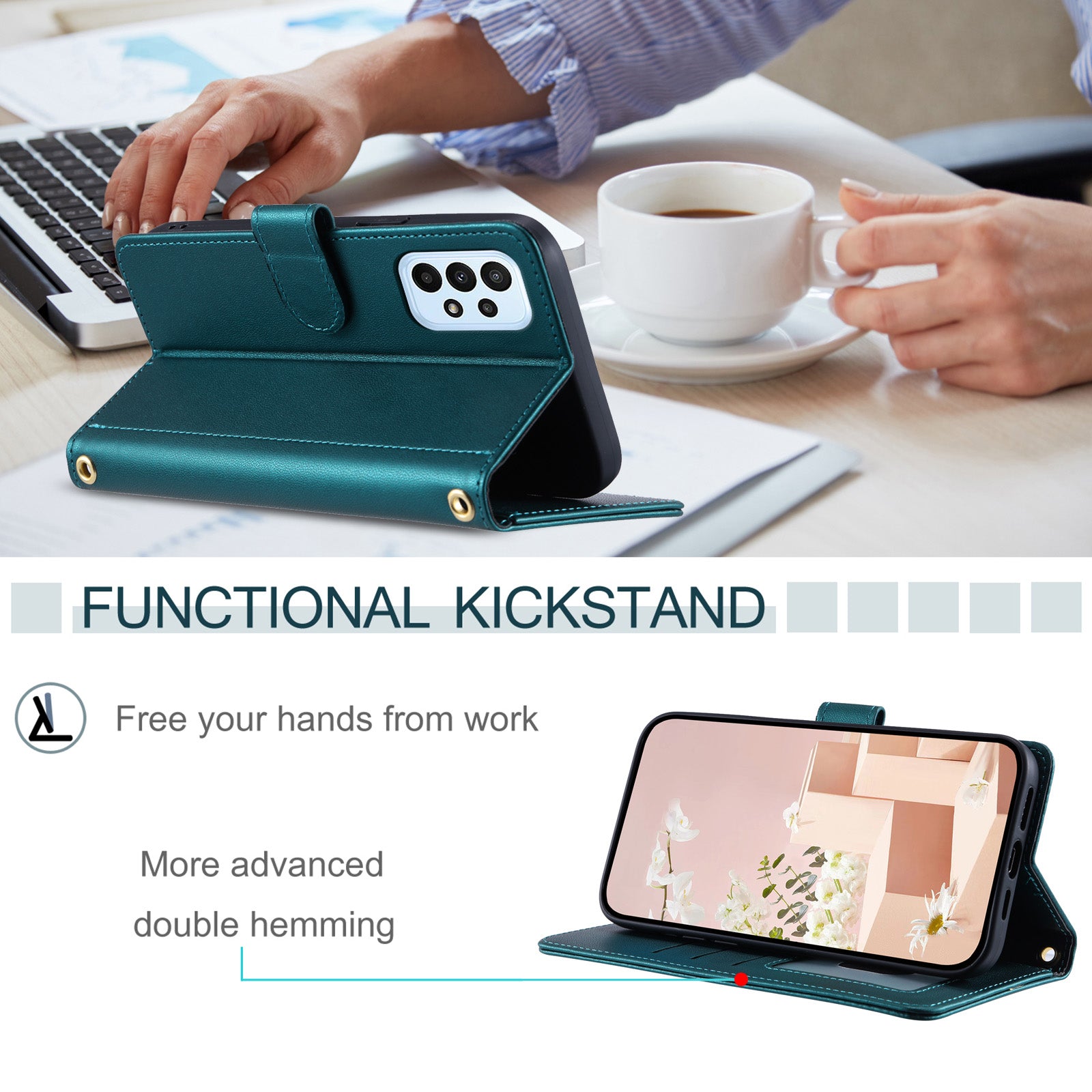 For Samsung Galaxy A73 5G Case Rhombus Grid PU Leather Crossbody Phone Cover