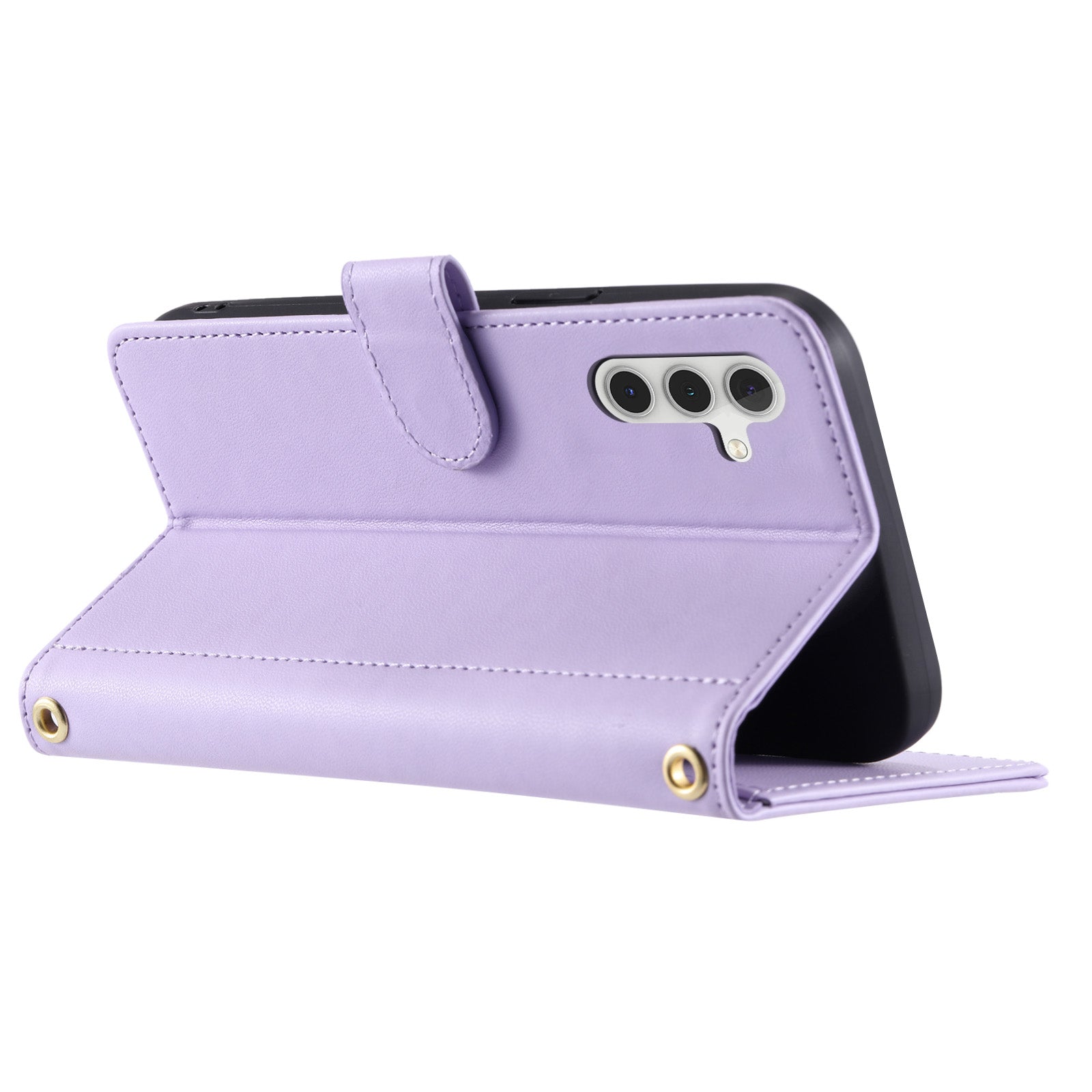 For Samsung Galaxy A24 4G (162.1 x 77.6 x 8.3mm) Case Wallet Leather Cover with Shoulder Strap