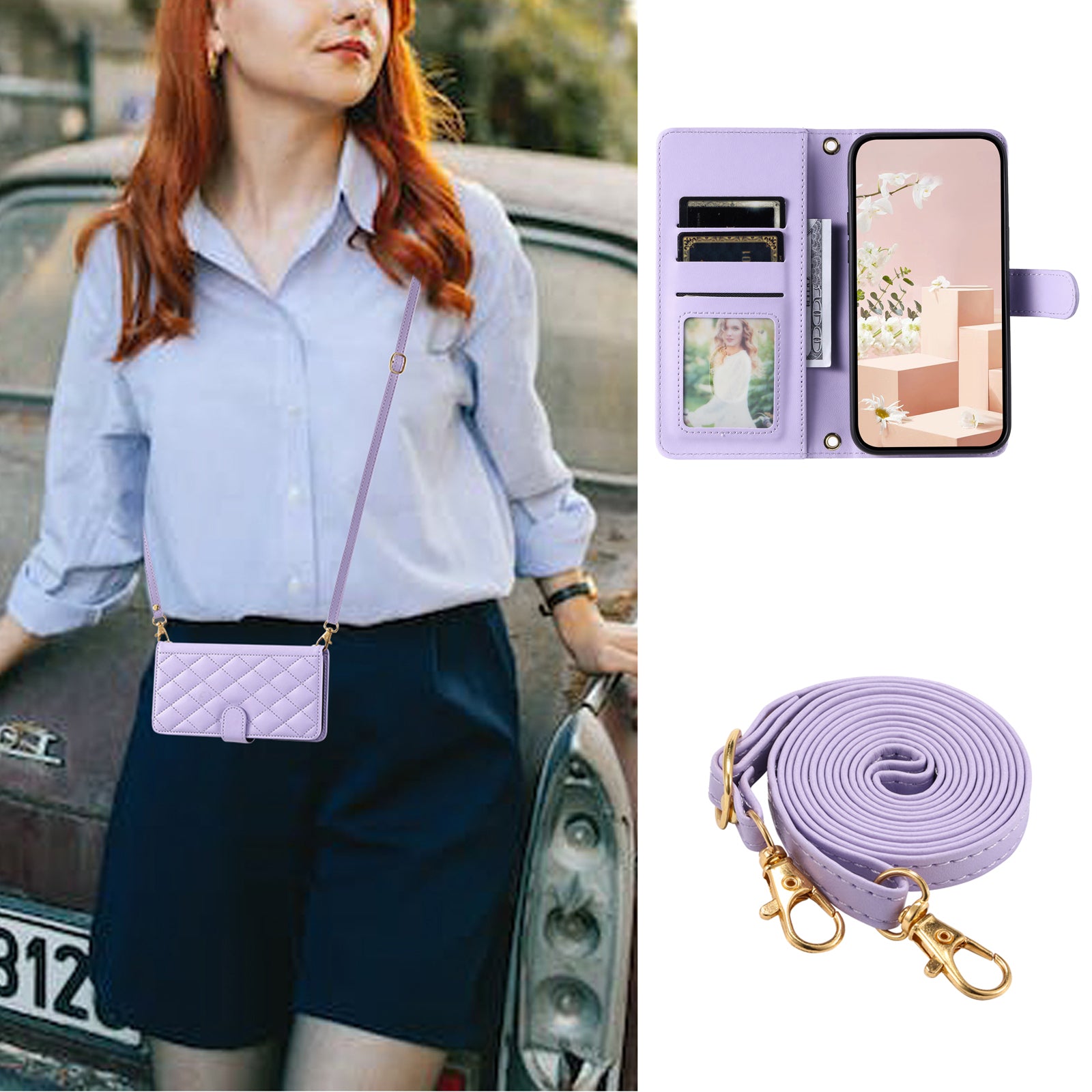 For Samsung Galaxy A33 5G Leather Case Rhombus Grid Phone Cover with Wallet Stand
