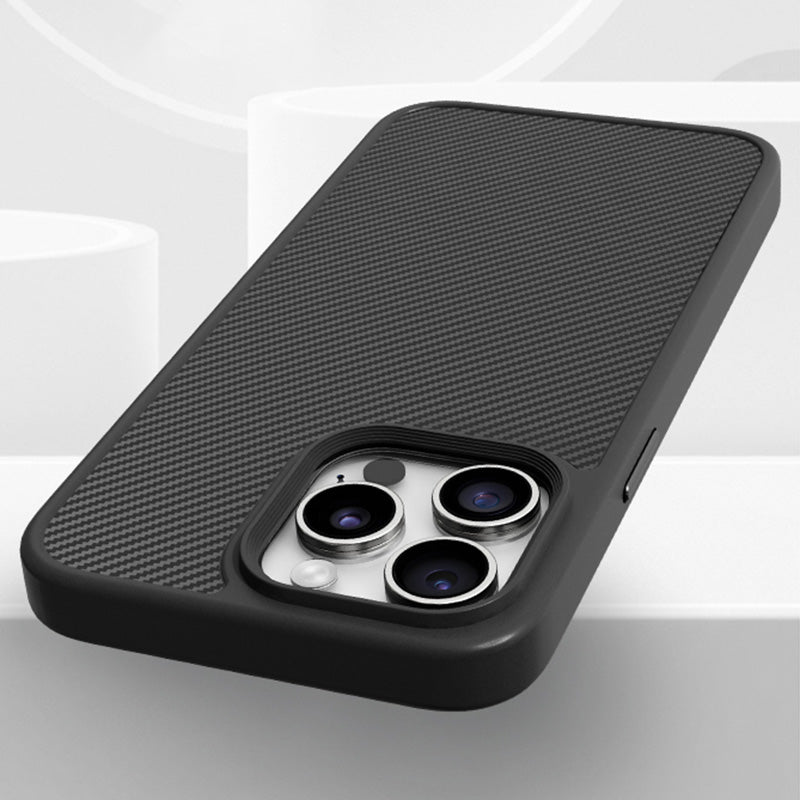 For iPhone 15 Pro Max Case Carbon Fiber Texture Anti-scratch Soft TPU Phone Cover