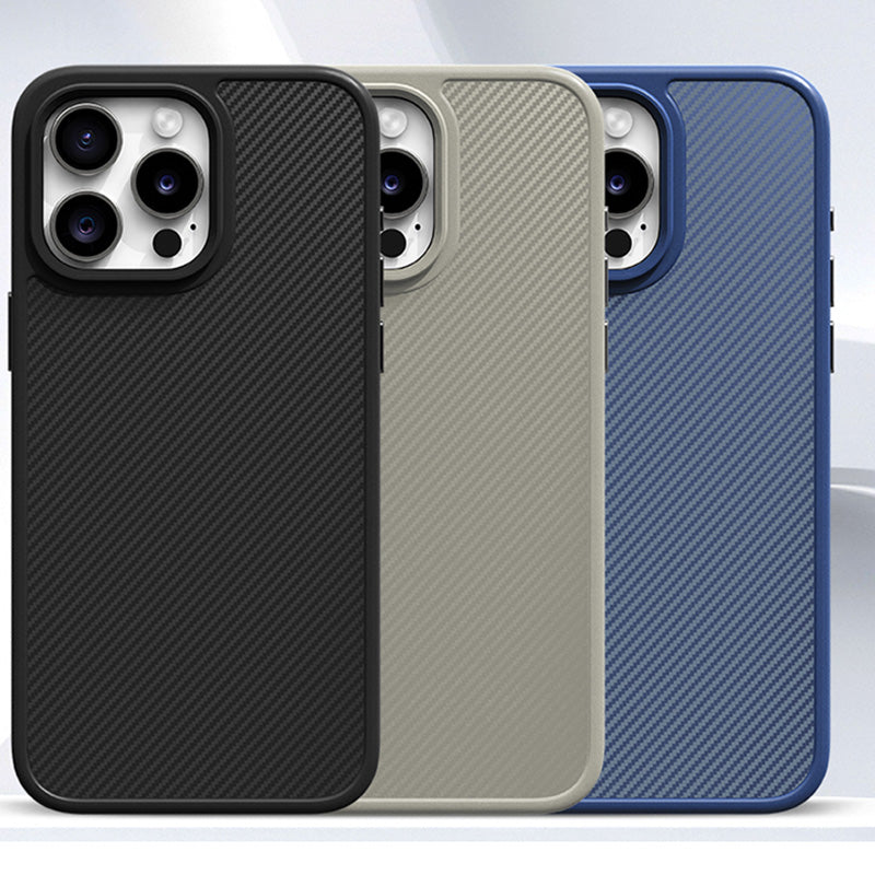 For iPhone 15 Pro Max Case Carbon Fiber Texture Anti-scratch Soft TPU Phone Cover