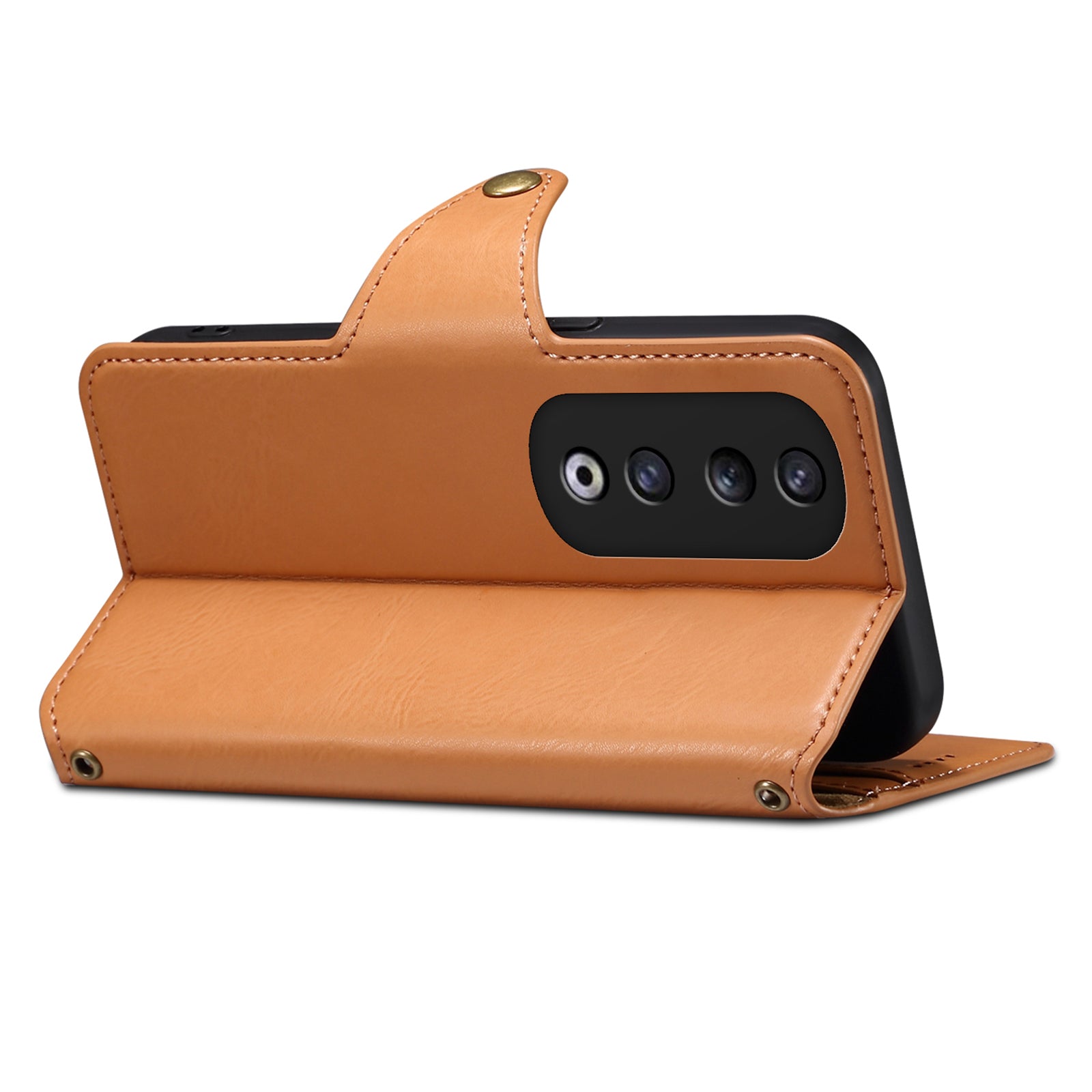 DENIOR For Honor 90 Pro Leather Case Wallet Cowhide Texture Phone Cover
