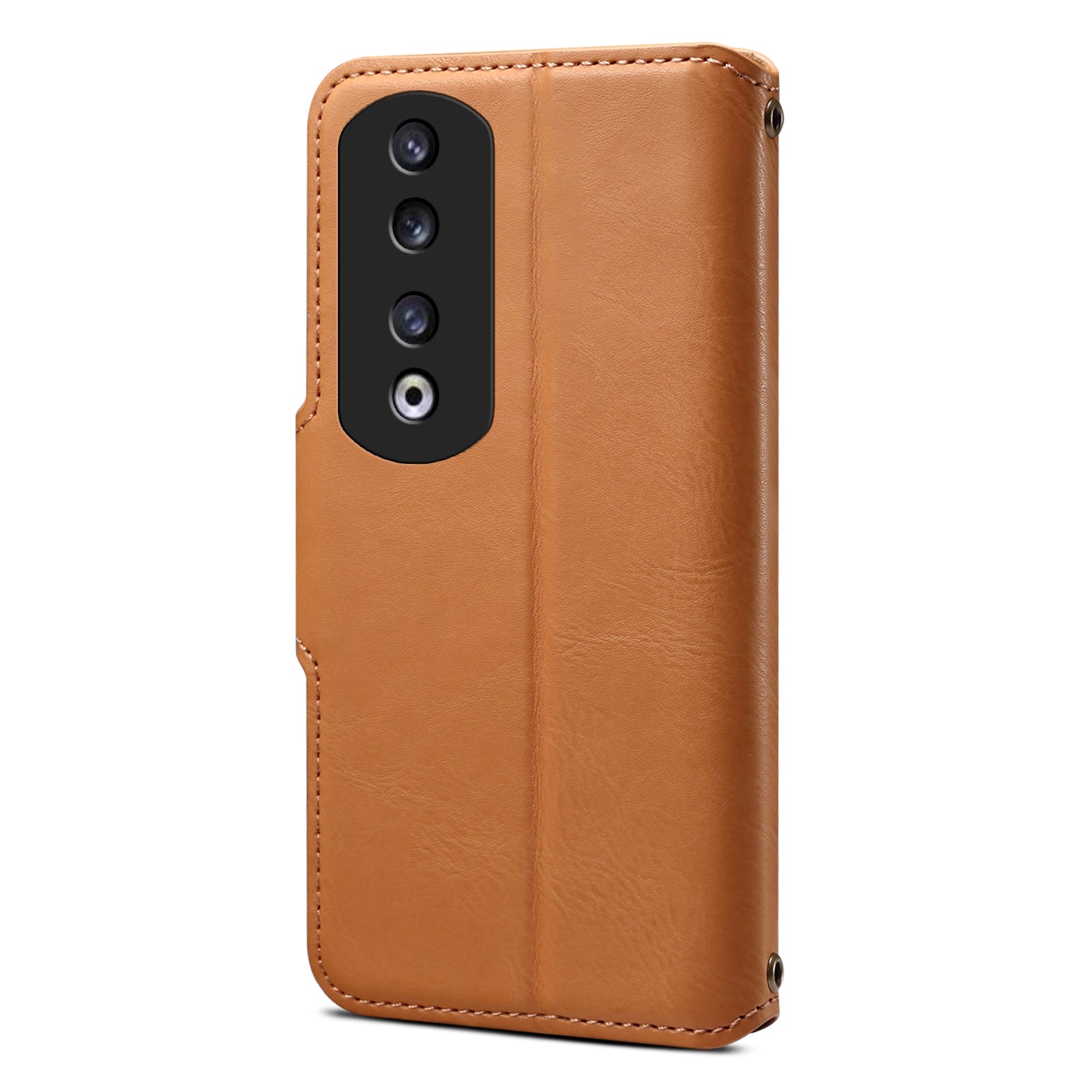 DENIOR For Honor 90 Pro Leather Case Wallet Cowhide Texture Phone Cover