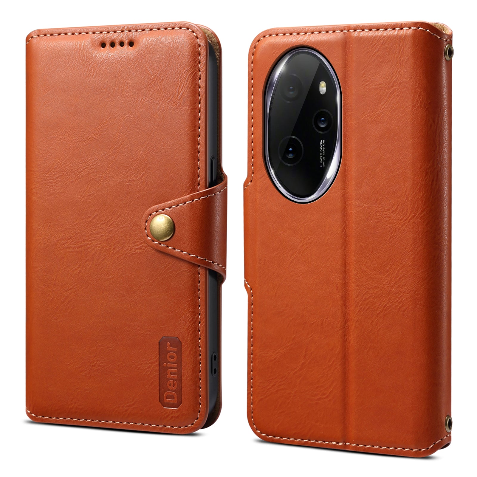 DENIOR For Honor 100 Pro 5G Case PU Leather Phone Wallet Cover with Stand