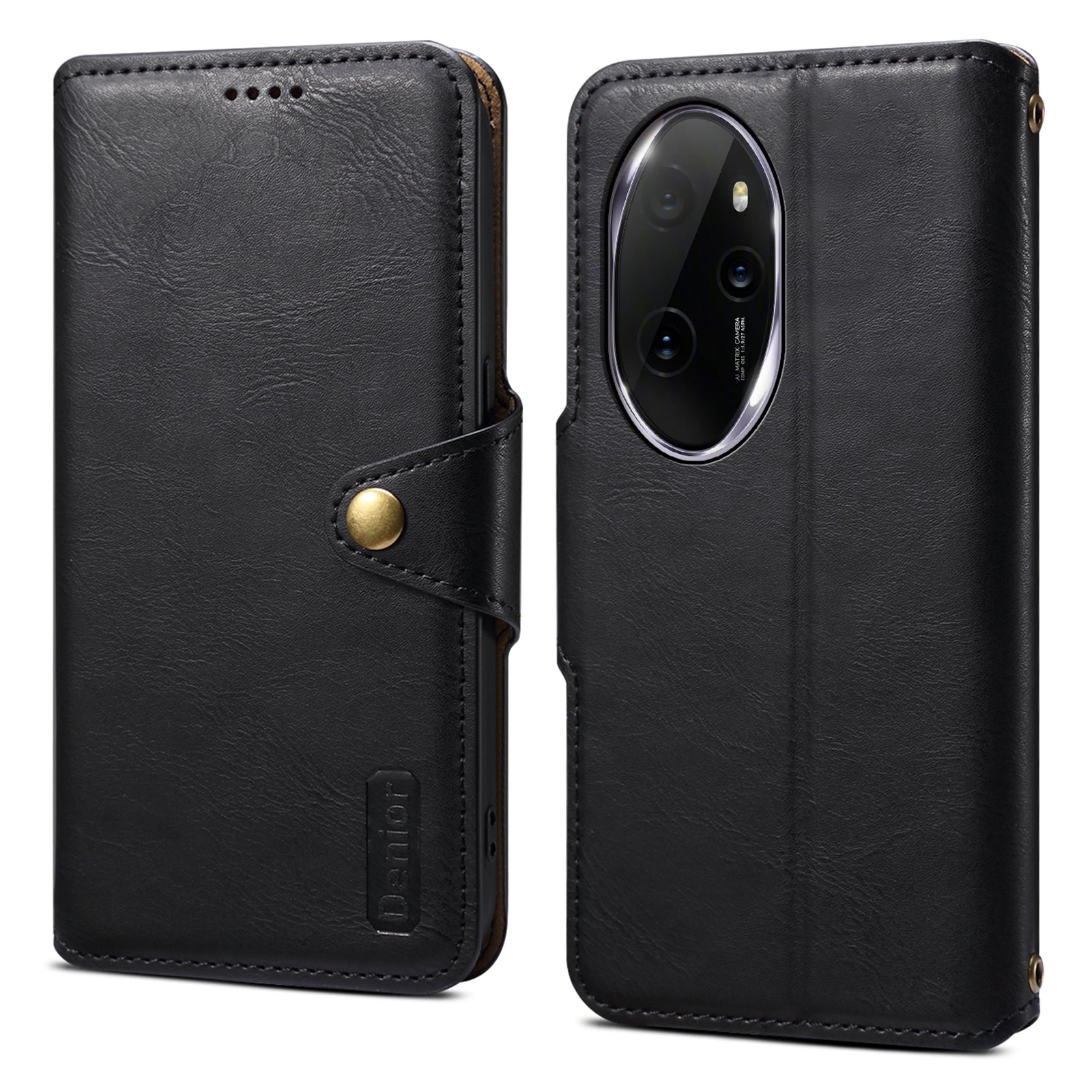 DENIOR For Honor 100 Pro 5G Case PU Leather Phone Wallet Cover with Stand