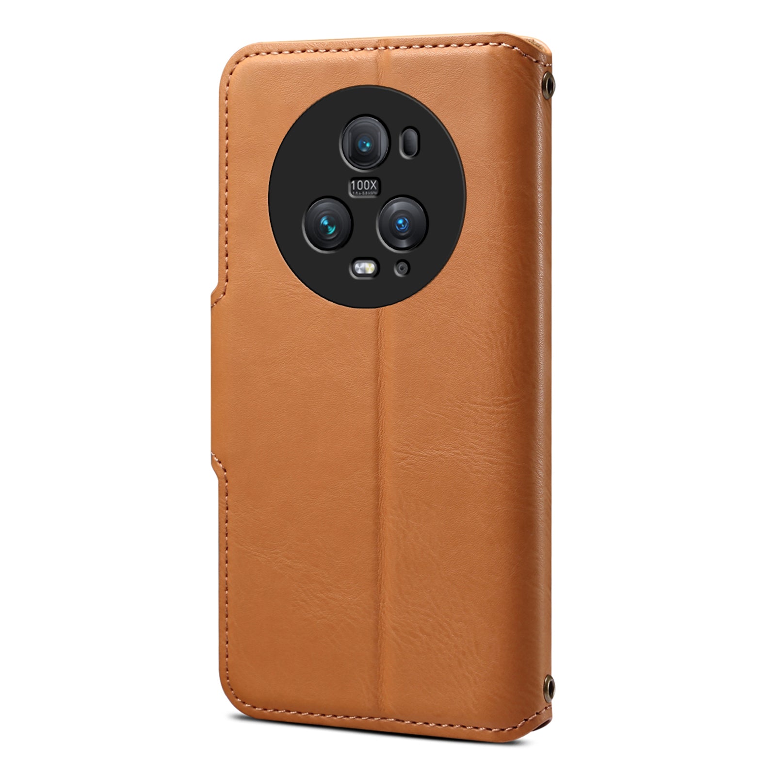DENIOR For Honor Magic5 Pro Wallet Case Cowhide Texture PU Leather Stand Phone Cover