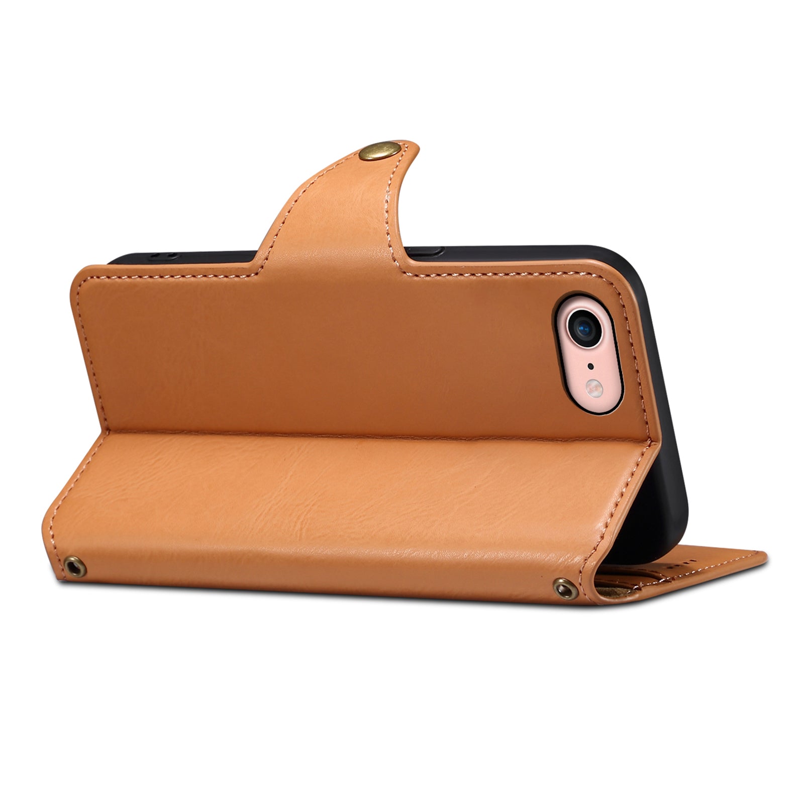DENIOR For iPhone 7 / 8 / SE (2020) / SE (2022) Case PU Leather Wallet Card Slot Phone Cover