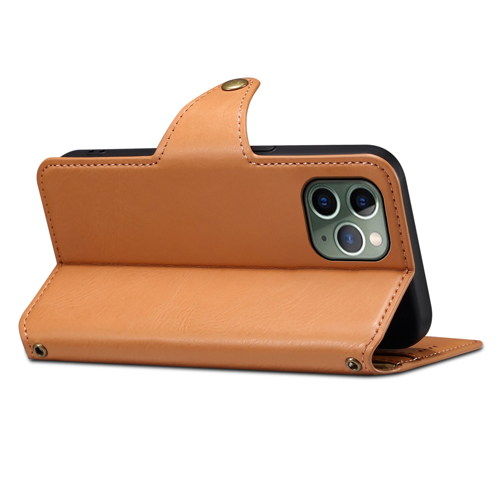 DENIOR For iPhone 11 Pro Case Cowhide Texture Wallet Anti-drop Leather Phone Cover