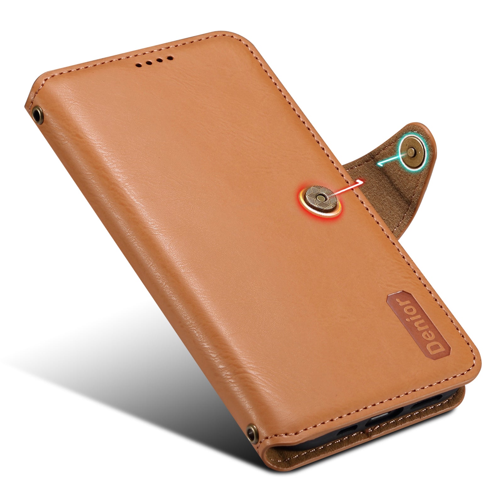 DENIOR For iPhone 11 Pro Case Cowhide Texture Wallet Anti-drop Leather Phone Cover