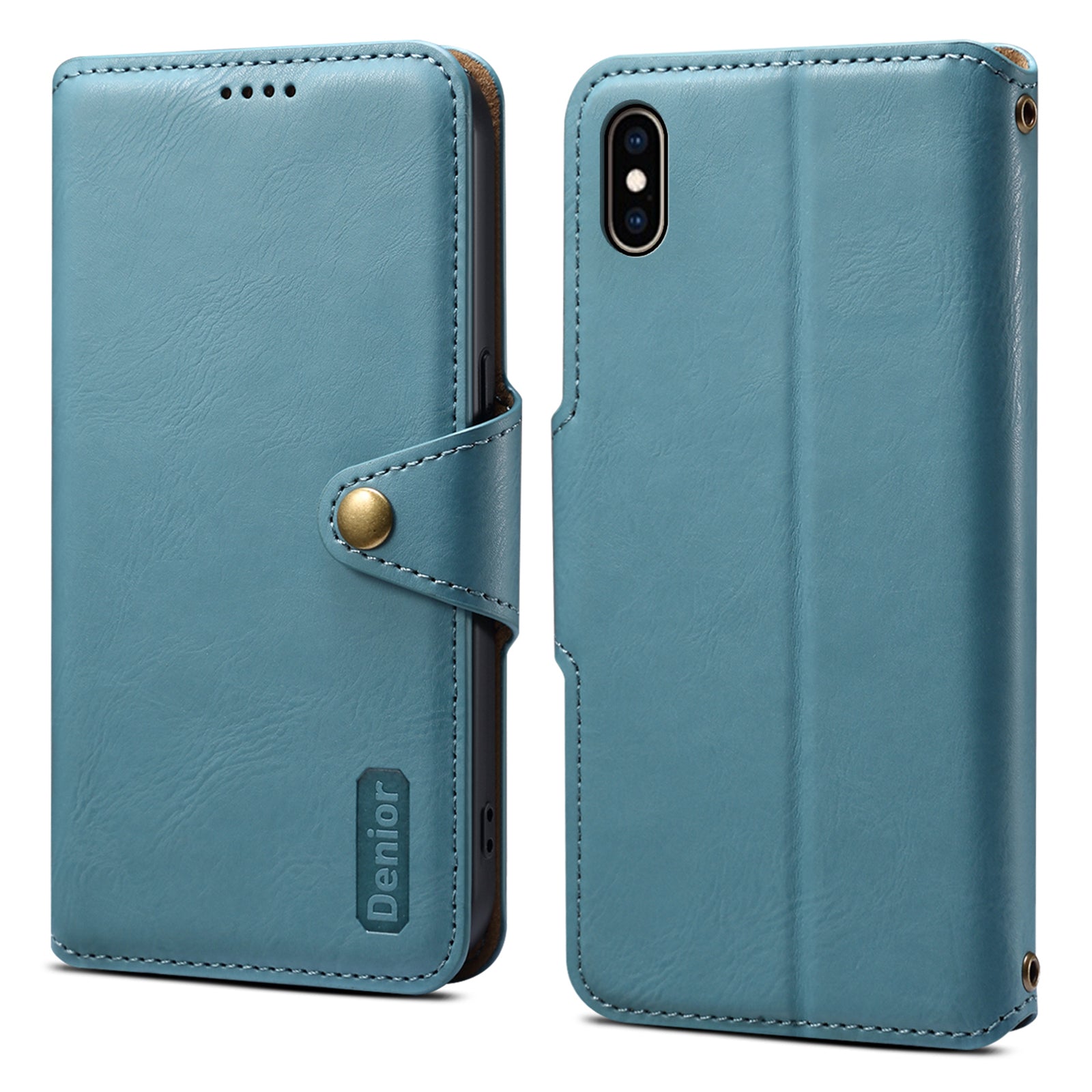 DENIOR For iPhone XS Max Case Wallet Stand Leather Phone Cover Protector