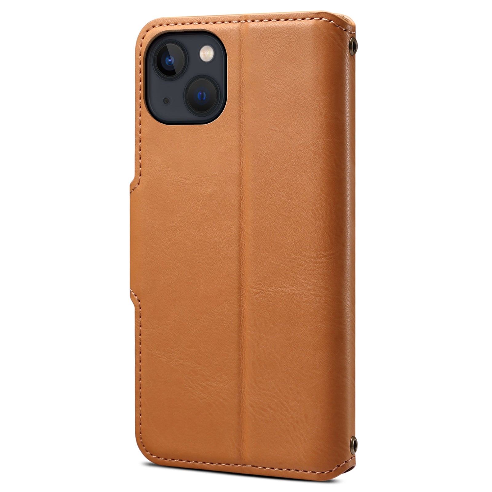 DENIOR For iPhone 13 6.1 inch Case Leather Drop-resistant Phone Cover with Magnetic Closure