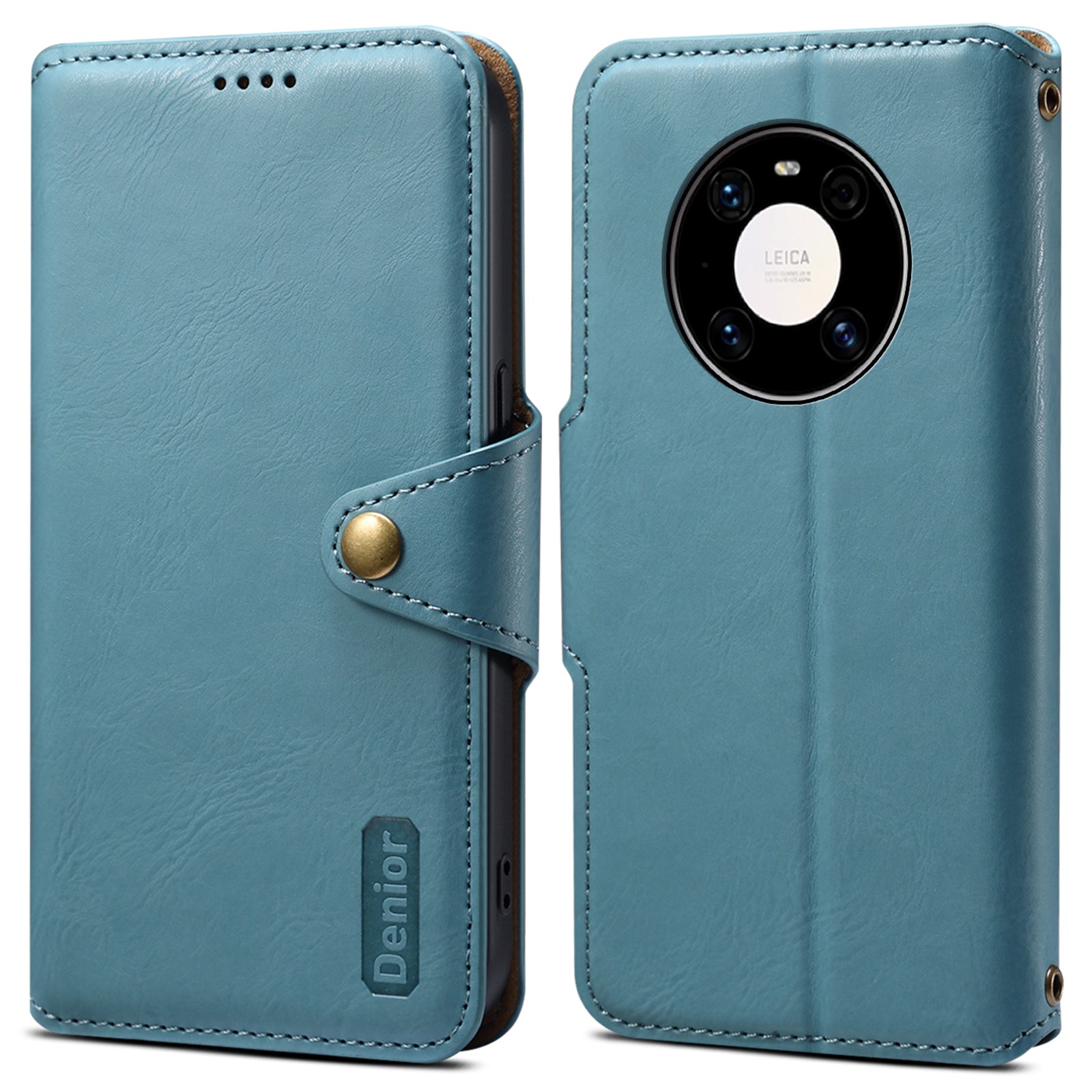DENIOR For Huawei Mate 40 Pro 4G / Mate 40 Pro 5G Magnetic Phone Case Cowhide Texture Stand Cover