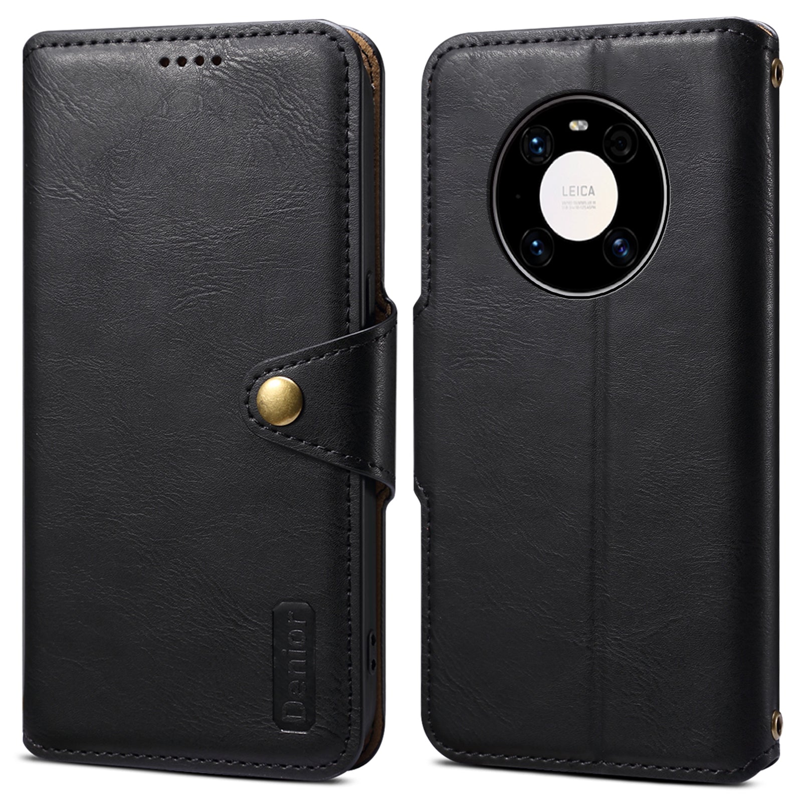 DENIOR For Huawei Mate 40 Pro 4G / Mate 40 Pro 5G Magnetic Phone Case Cowhide Texture Stand Cover