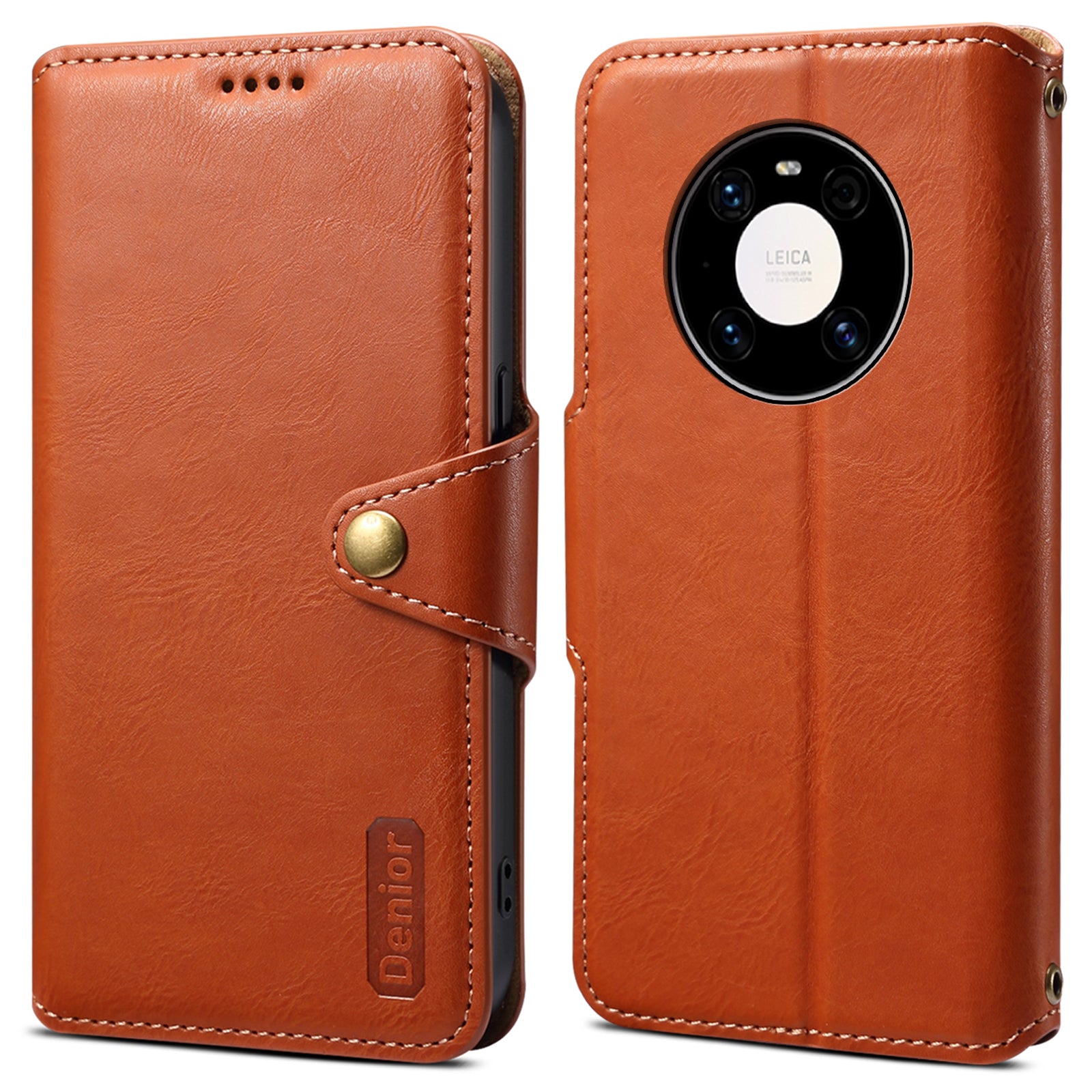 DENIOR For Huawei Mate 40 Pro 4G / Mate 40 Pro 5G Magnetic Phone Case Cowhide Texture Stand Cover