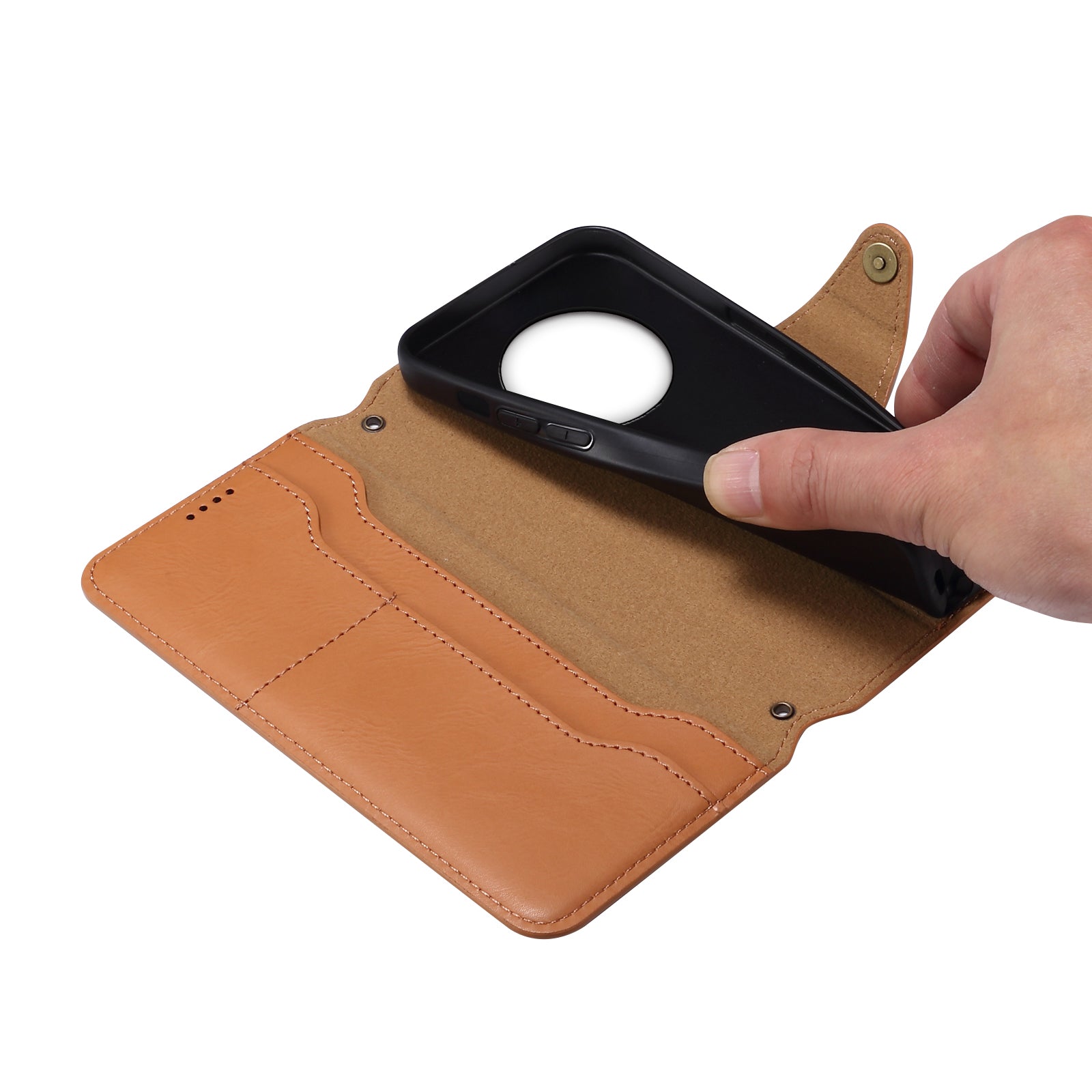 DENIOR For Huawei Mate 40 Case Leather Card Holder Phone Guard Cover with Cowhide Texture