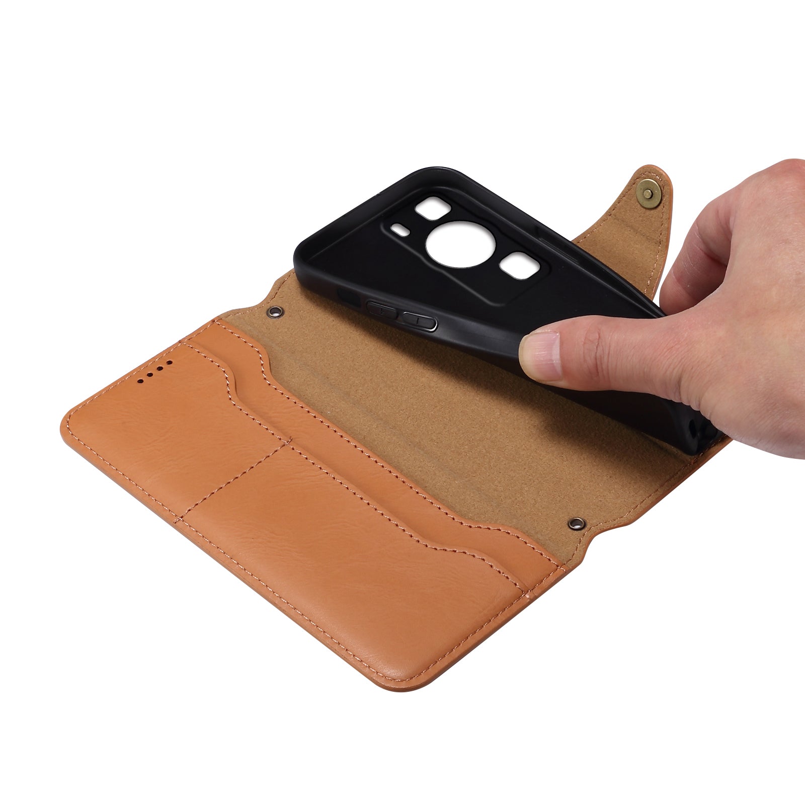 DENIOR For Huawei P60 / P60 Pro Case Wallet Leather Phone Cover Magnetic Clasp