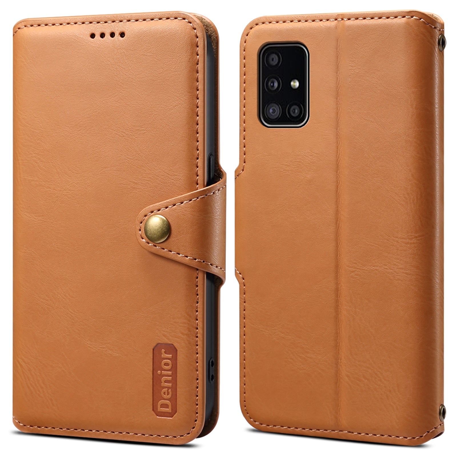 DENIOR For Samsung Galaxy A51 4G SM-A515 Case Leather Phone Cover with Wallet Stand
