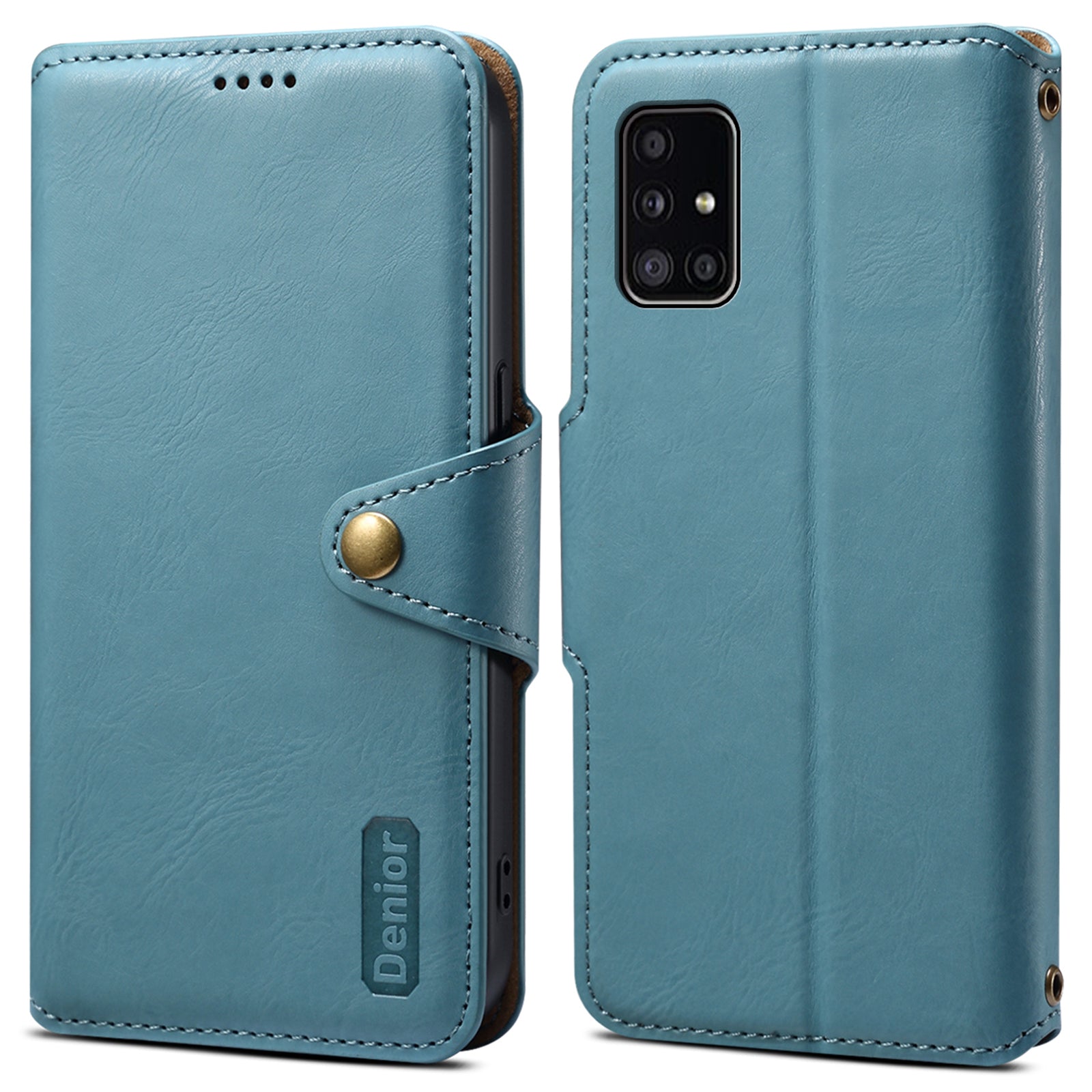 DENIOR For Samsung Galaxy A51 4G SM-A515 Case Leather Phone Cover with Wallet Stand