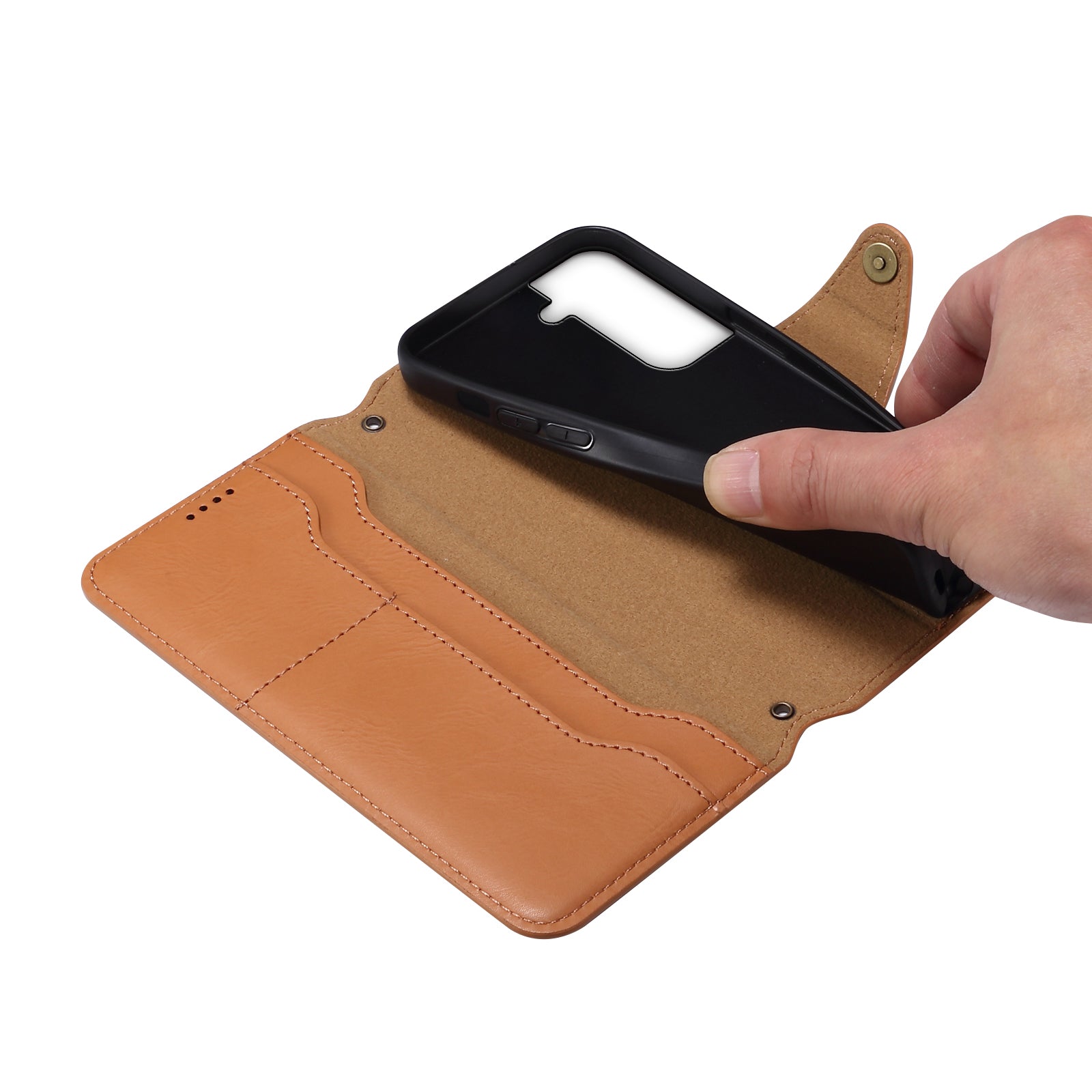 DENIOR For Samsung Galaxy S21 FE 5G Case Cowhide Texture Wallet Stand Leather Flip Cover