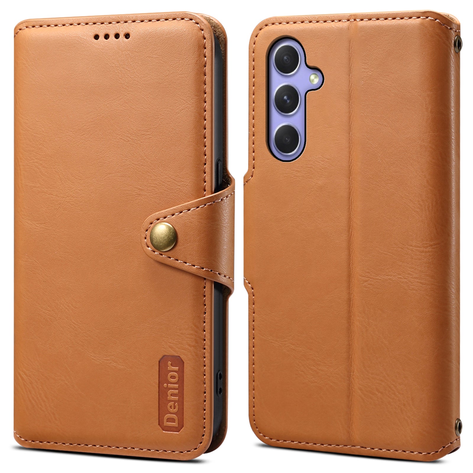 DENIOR For Samsung Galaxy A54 5G Wallet Phone Case Outer PU Leather Soft TPU Cover