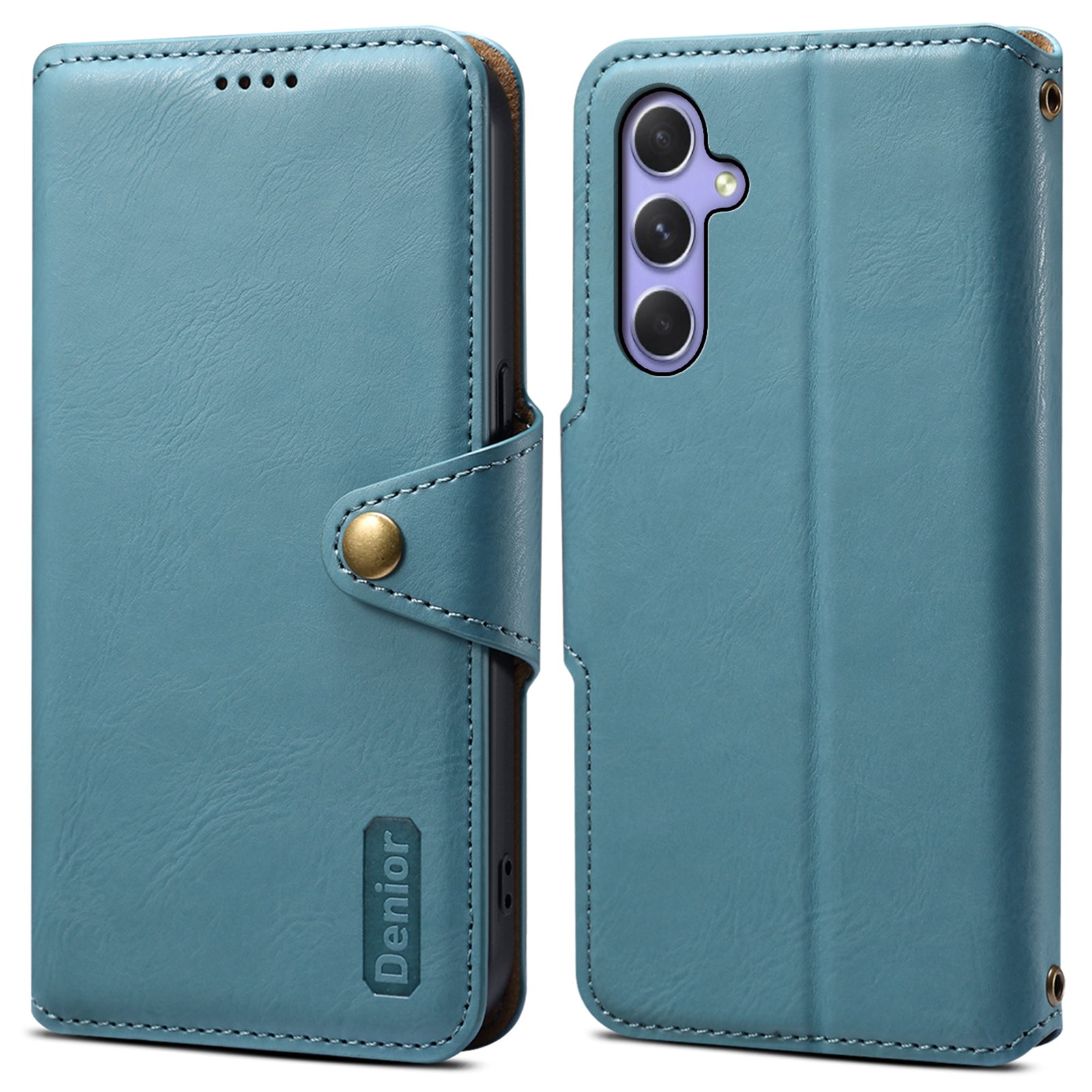 DENIOR For Samsung Galaxy A54 5G Wallet Phone Case Outer PU Leather Soft TPU Cover