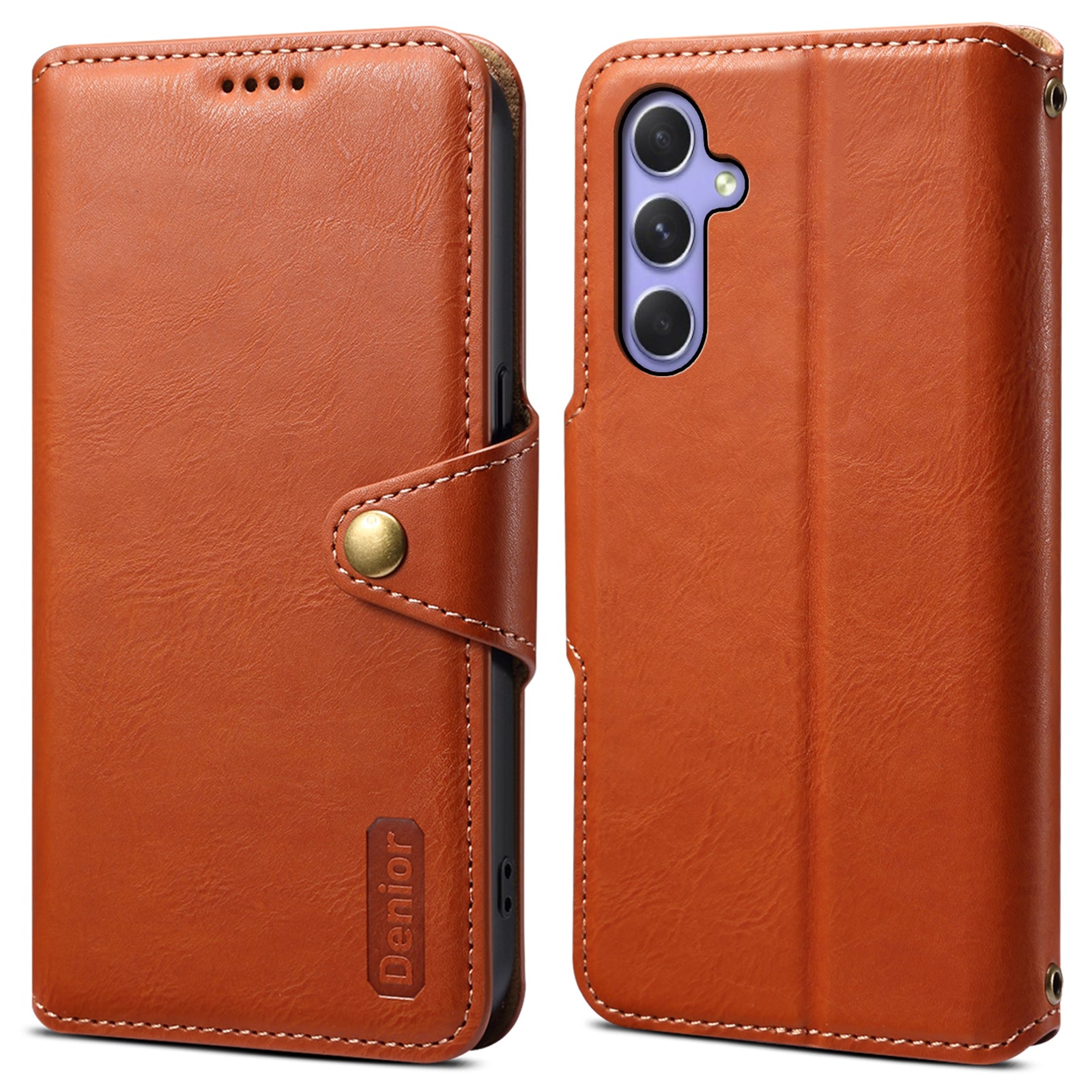 DENIOR For Samsung Galaxy A54 5G Wallet Phone Case Outer PU Leather Soft TPU Cover