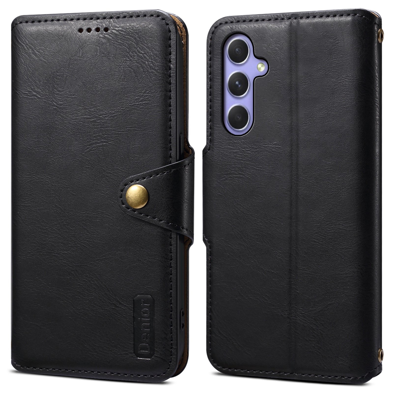 DENIOR For Samsung Galaxy A54 5G Wallet Phone Case Outer PU Leather Soft TPU Cover