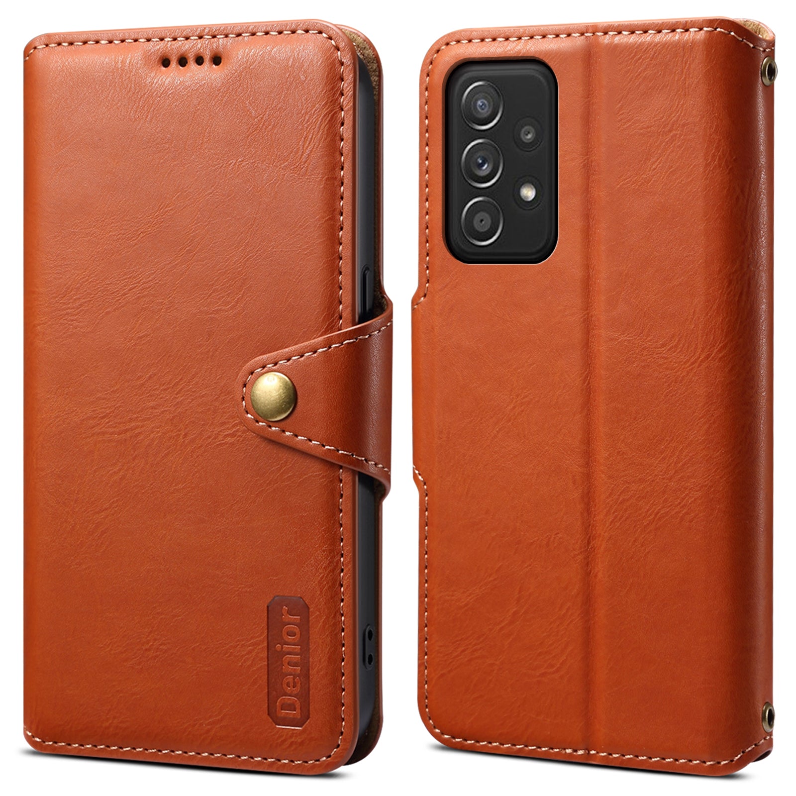 DENIOR For Samsung Galaxy A52 4G / 5G / A52s 5G Leather Phone Case with Wallet Card Slots
