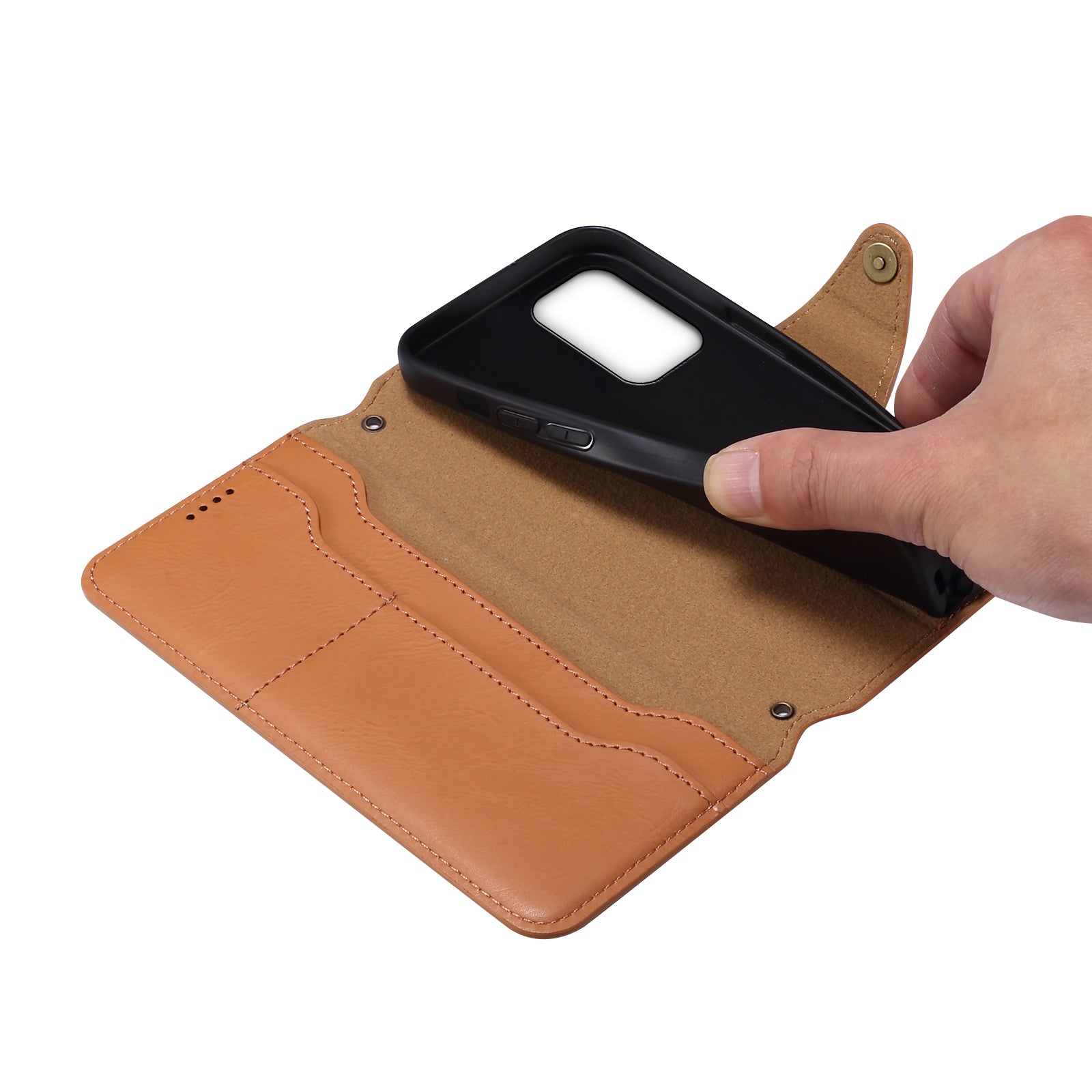 DENIOR For Samsung Galaxy A53 5G Wallet Case Cowhide Texture Phone Cover Folding Stand