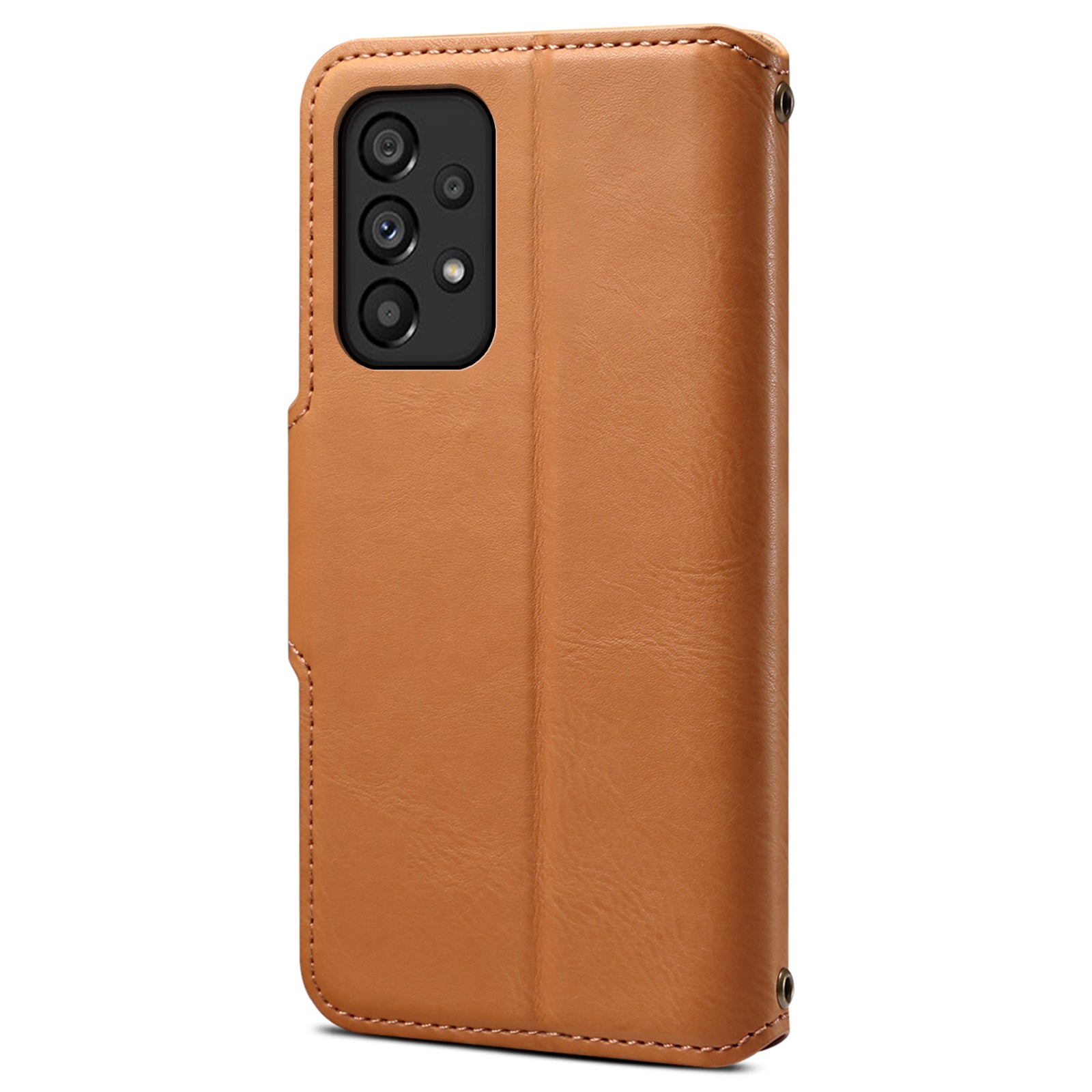 DENIOR For Samsung Galaxy A53 5G Wallet Case Cowhide Texture Phone Cover Folding Stand