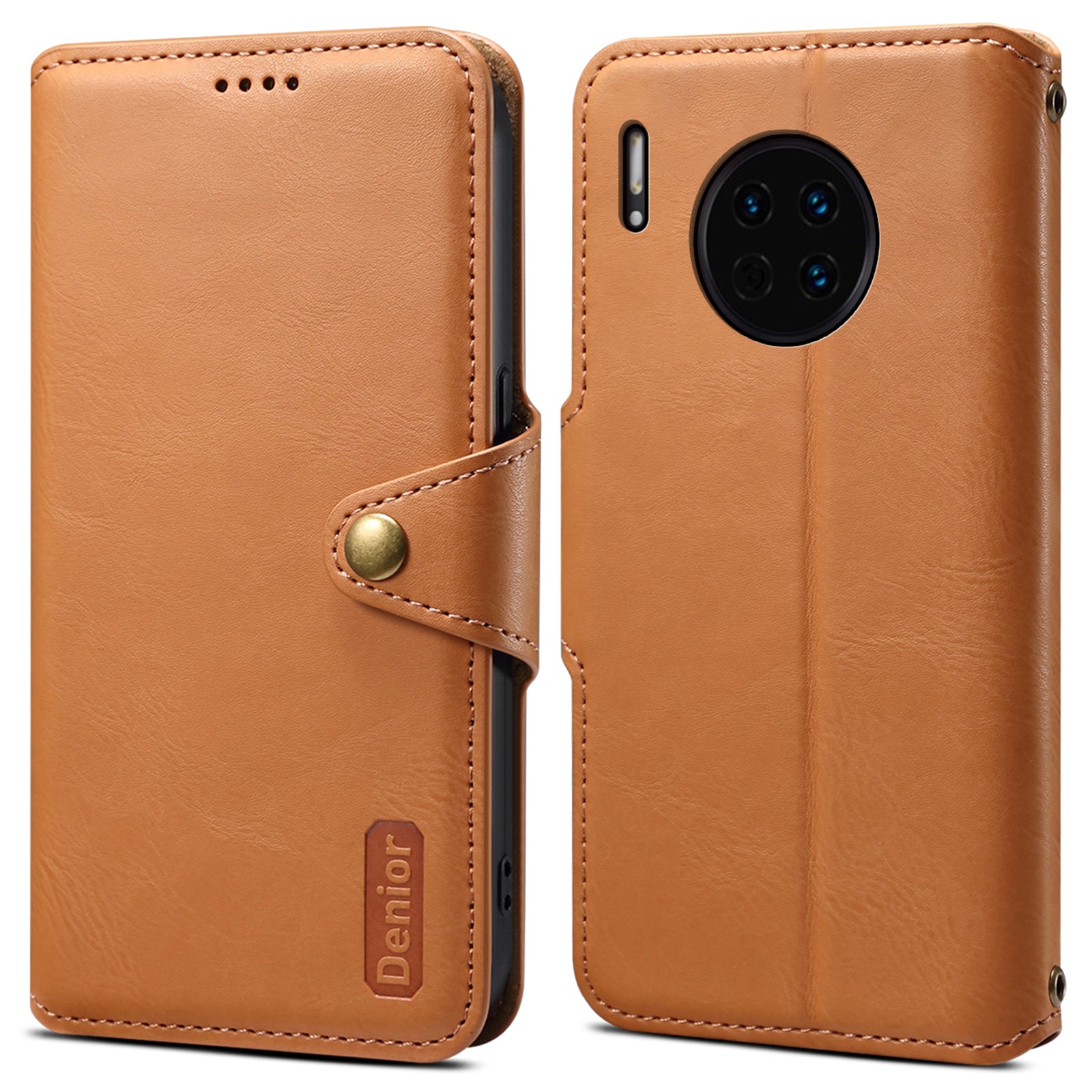 DENIOR For Huawei Mate 30 4G Leather Case Anti-scratch Wallet Phone Cover