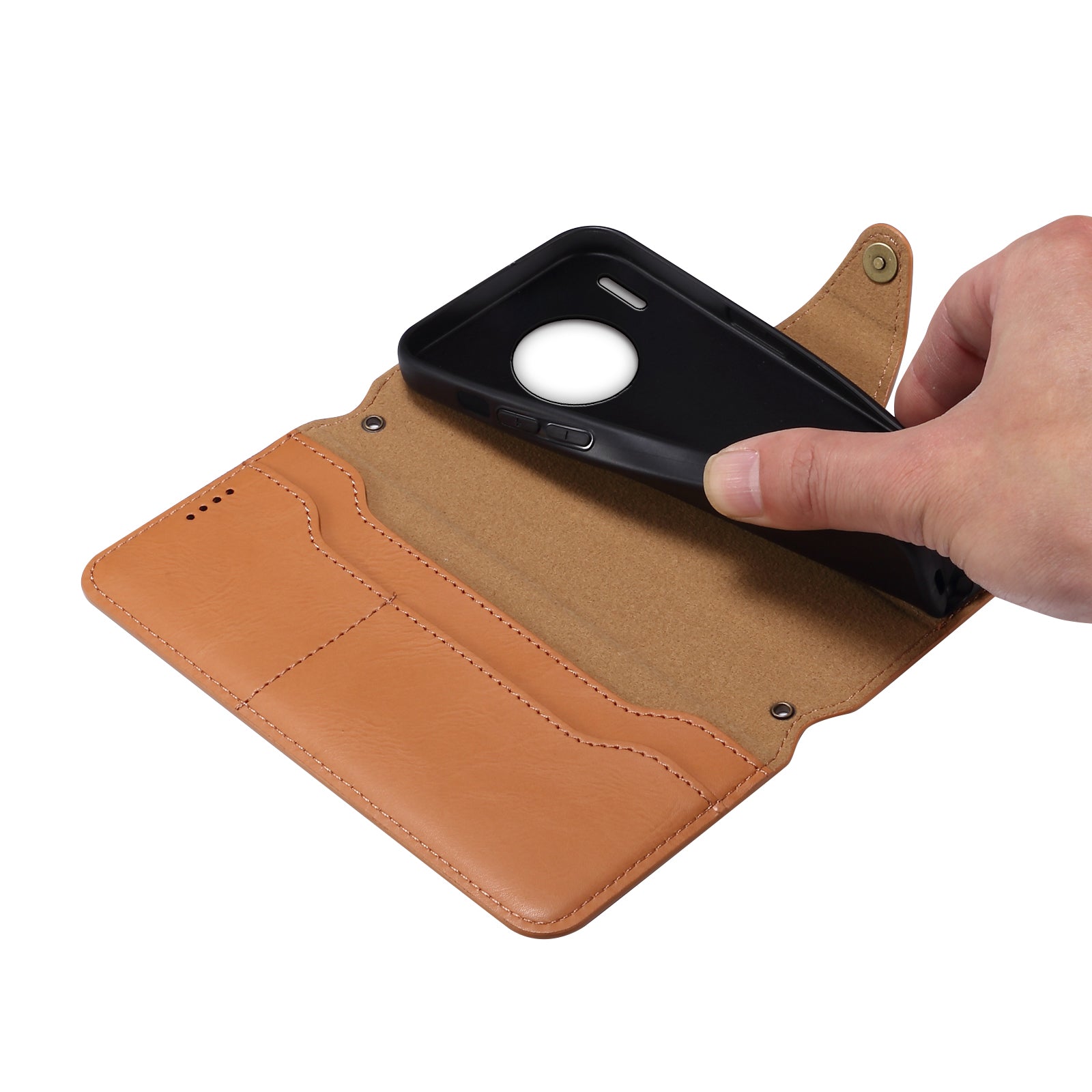DENIOR For Huawei Mate 30 4G Leather Case Anti-scratch Wallet Phone Cover