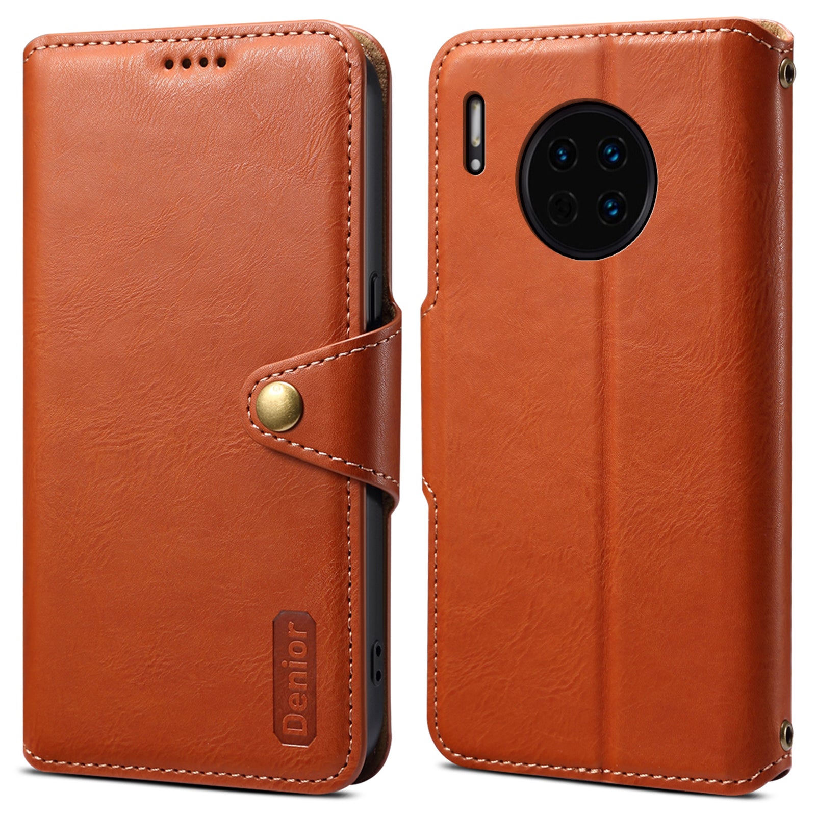 DENIOR For Huawei Mate 30 4G Leather Case Anti-scratch Wallet Phone Cover