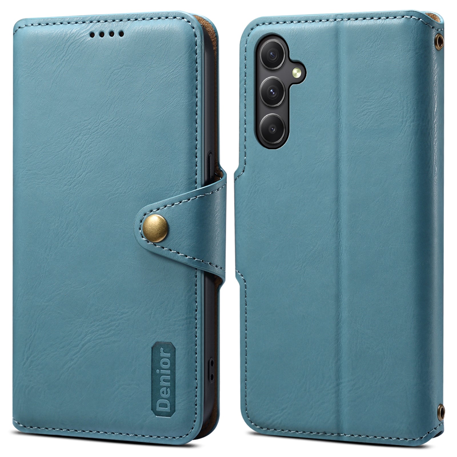 DENIOR For Samsung Galaxy A24 4G (162.1 x 77.6 x 8.3mm) Case Wallet PU Leather Flip Phone Cover