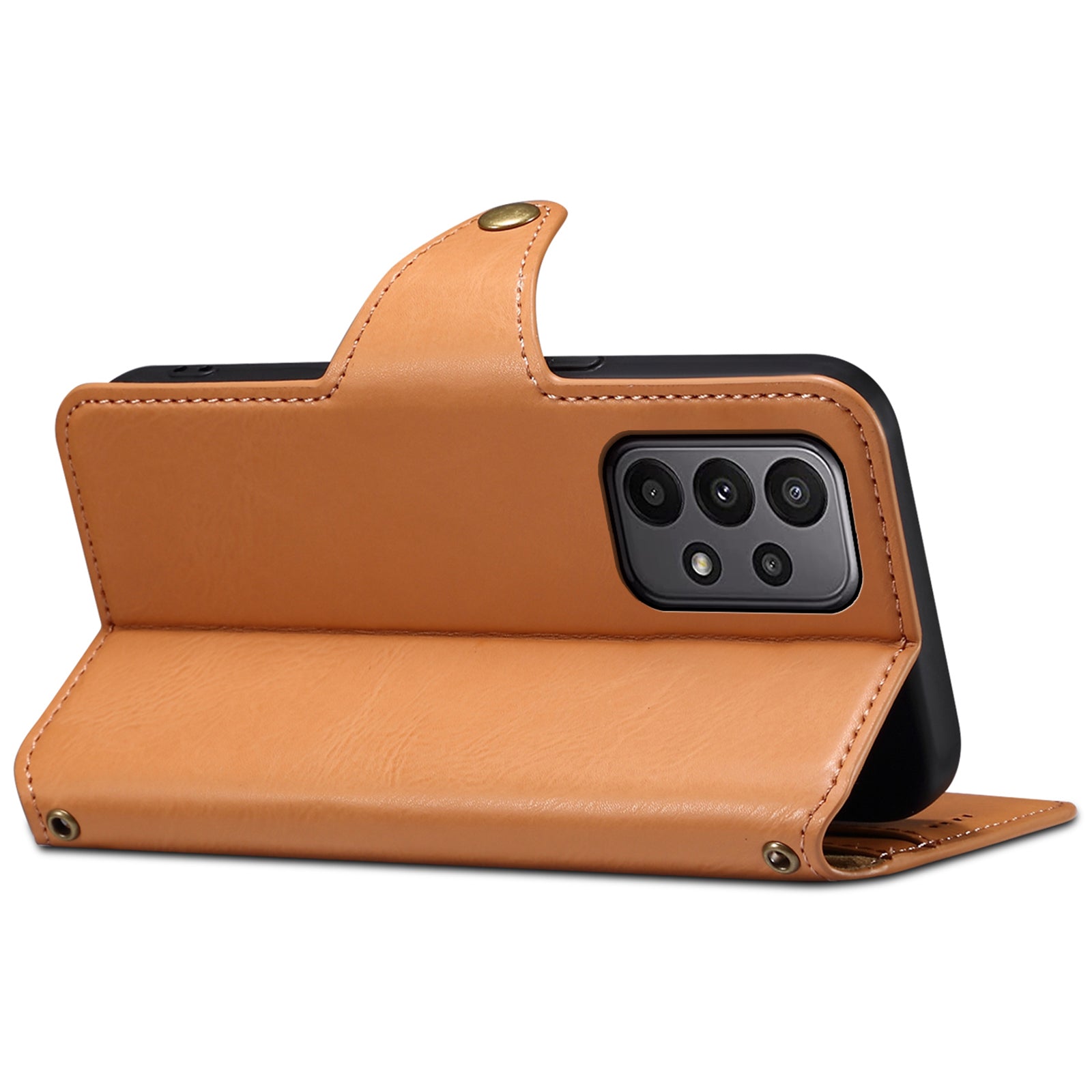 DENIOR For Samsung Galaxy A23 4G / A23 5G (Global Version) Leather Case Cowhide Texture Wallet Cover