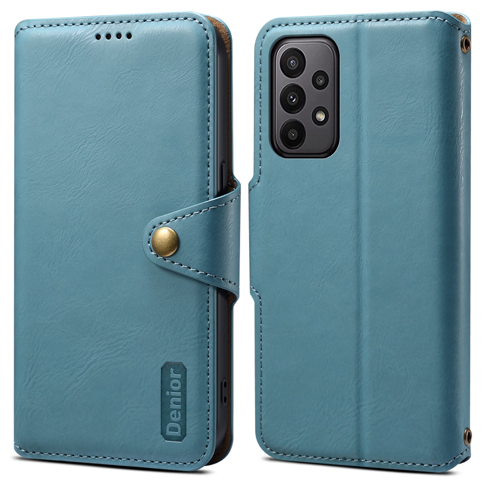 DENIOR For Samsung Galaxy A23 4G / A23 5G (Global Version) Leather Case Cowhide Texture Wallet Cover
