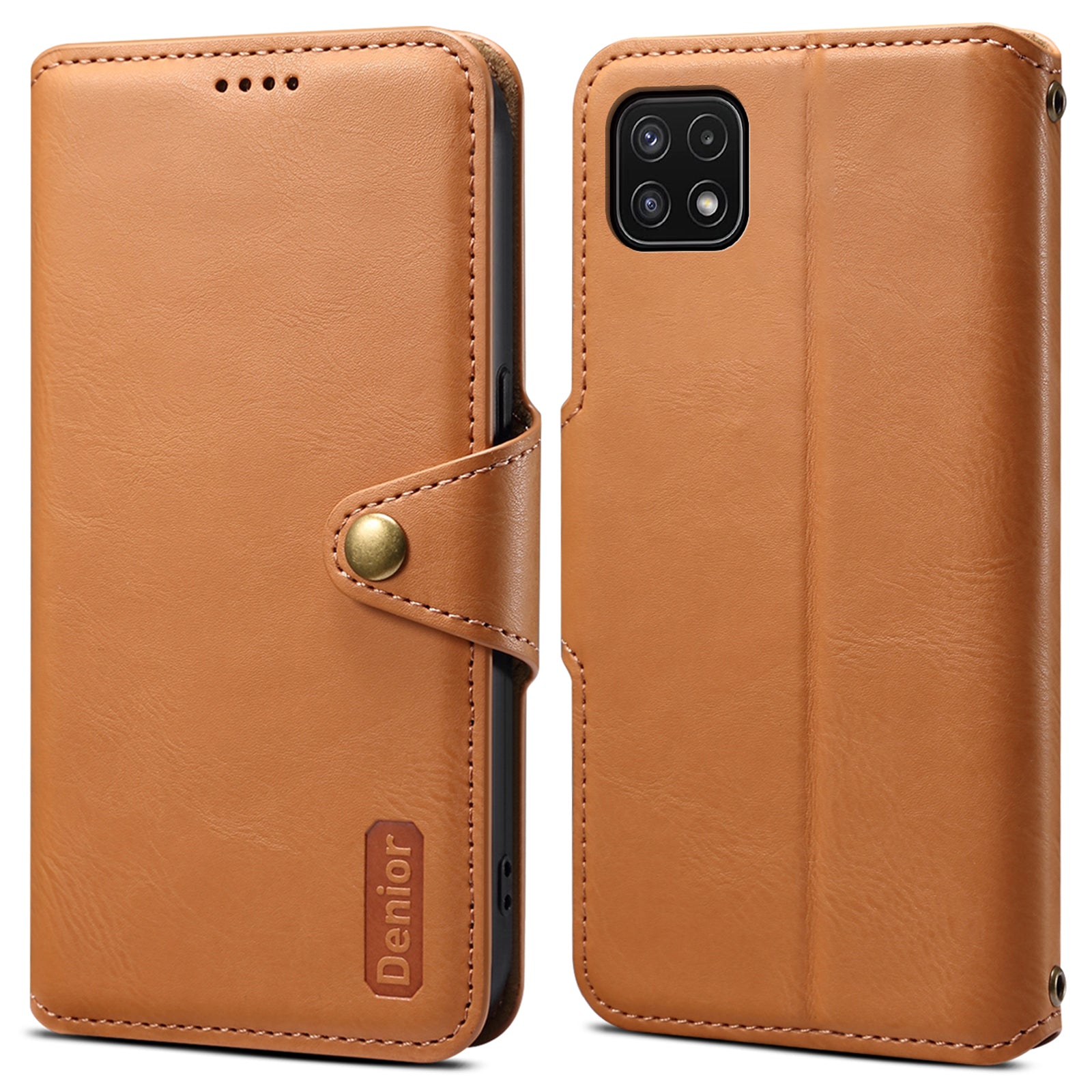 DENIOR For Samsung Galaxy A22 5G (EU Version) Wallet Case Stand Leather Phone Cover