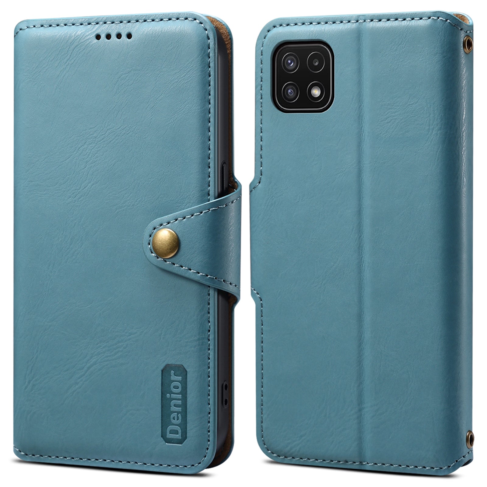 DENIOR For Samsung Galaxy A22 5G (EU Version) Wallet Case Stand Leather Phone Cover