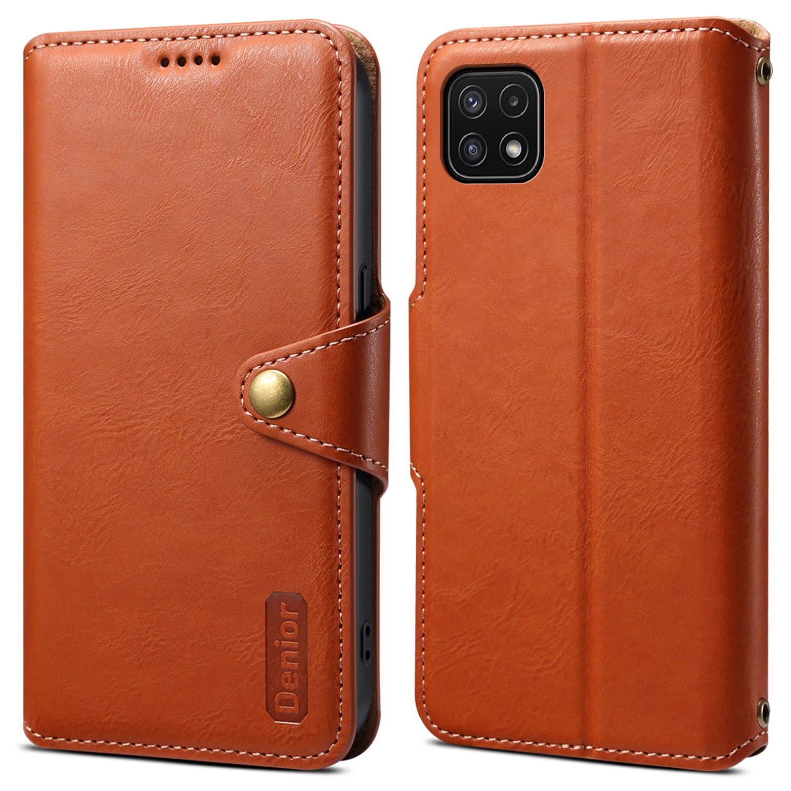 DENIOR For Samsung Galaxy A22 5G (EU Version) Wallet Case Stand Leather Phone Cover