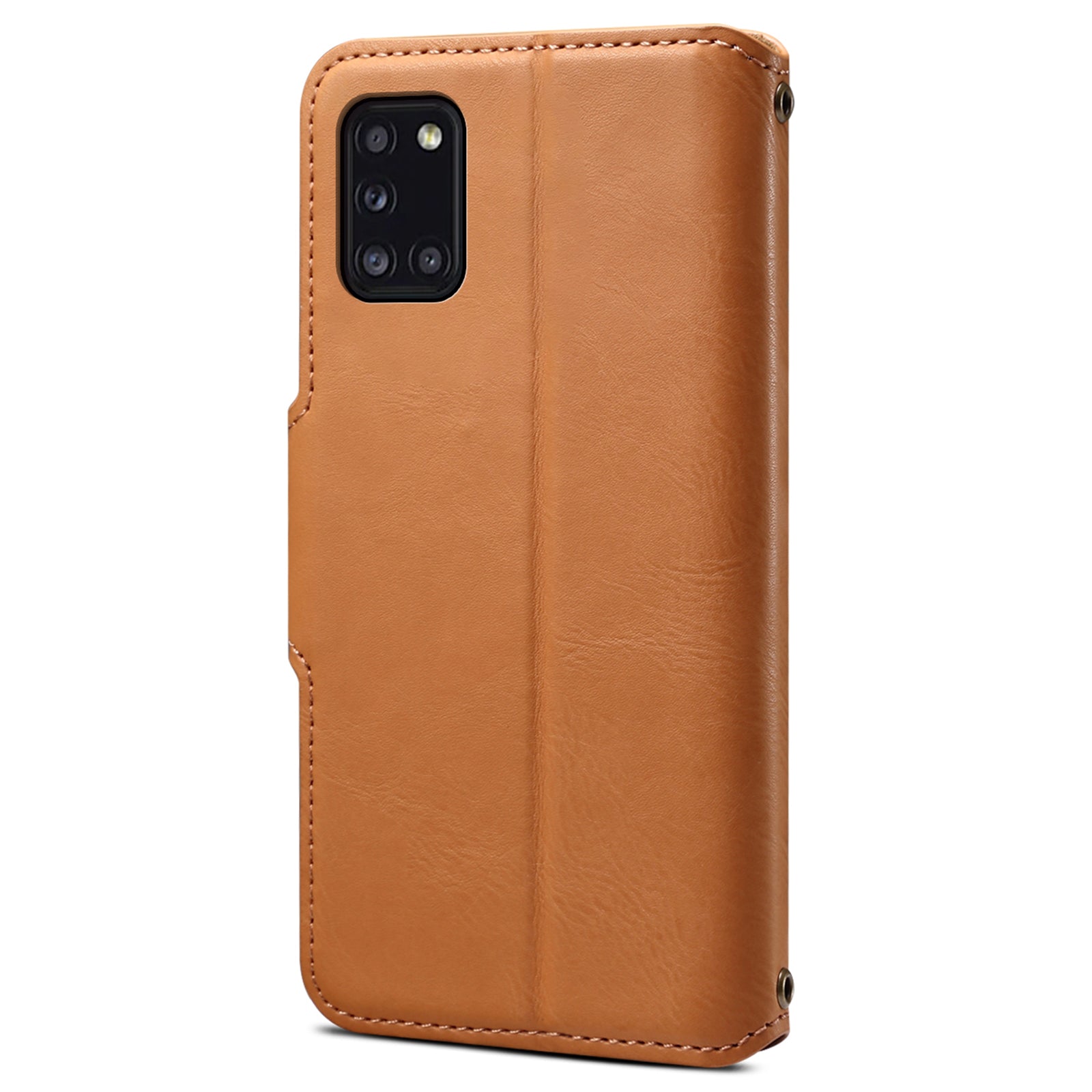 DENIOR For Samsung Galaxy A31 Case Cowhide Texture PU Leather Folio Flip Wallet Cover