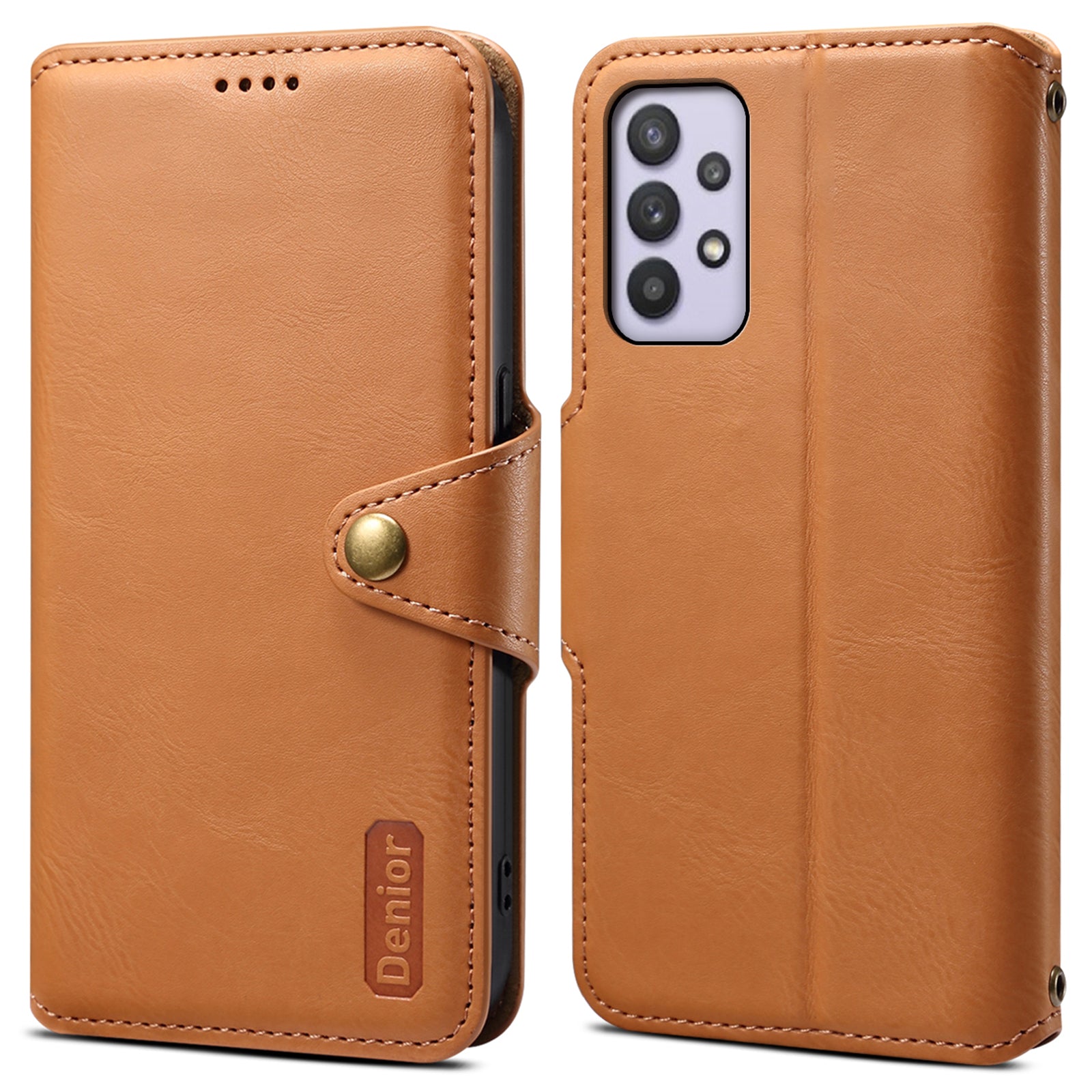 DENIOR For Samsung Galaxy A32 5G / M32 5G Case PU Leather Full Protection Phone Wallet Cover
