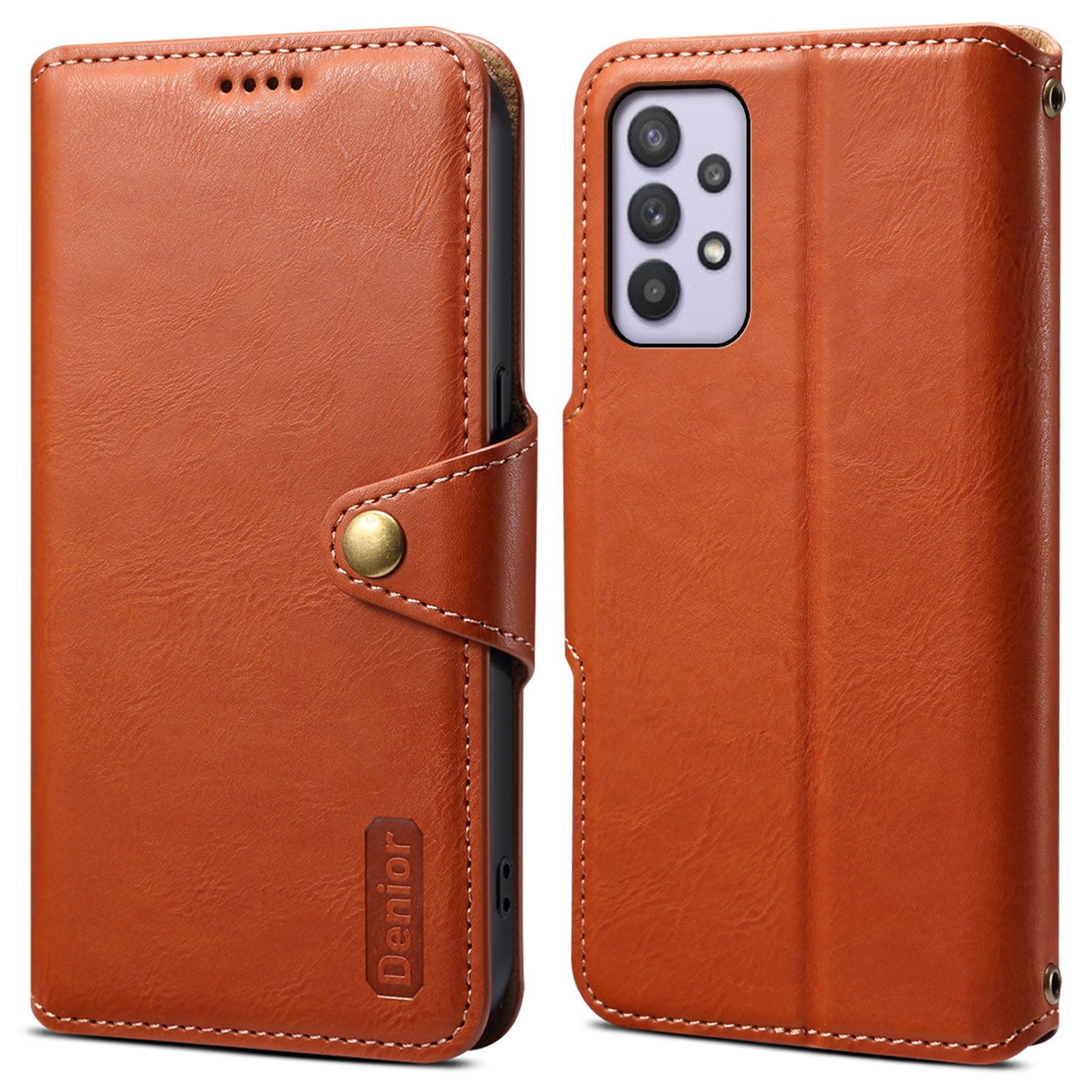 DENIOR For Samsung Galaxy A32 5G / M32 5G Case PU Leather Full Protection Phone Wallet Cover