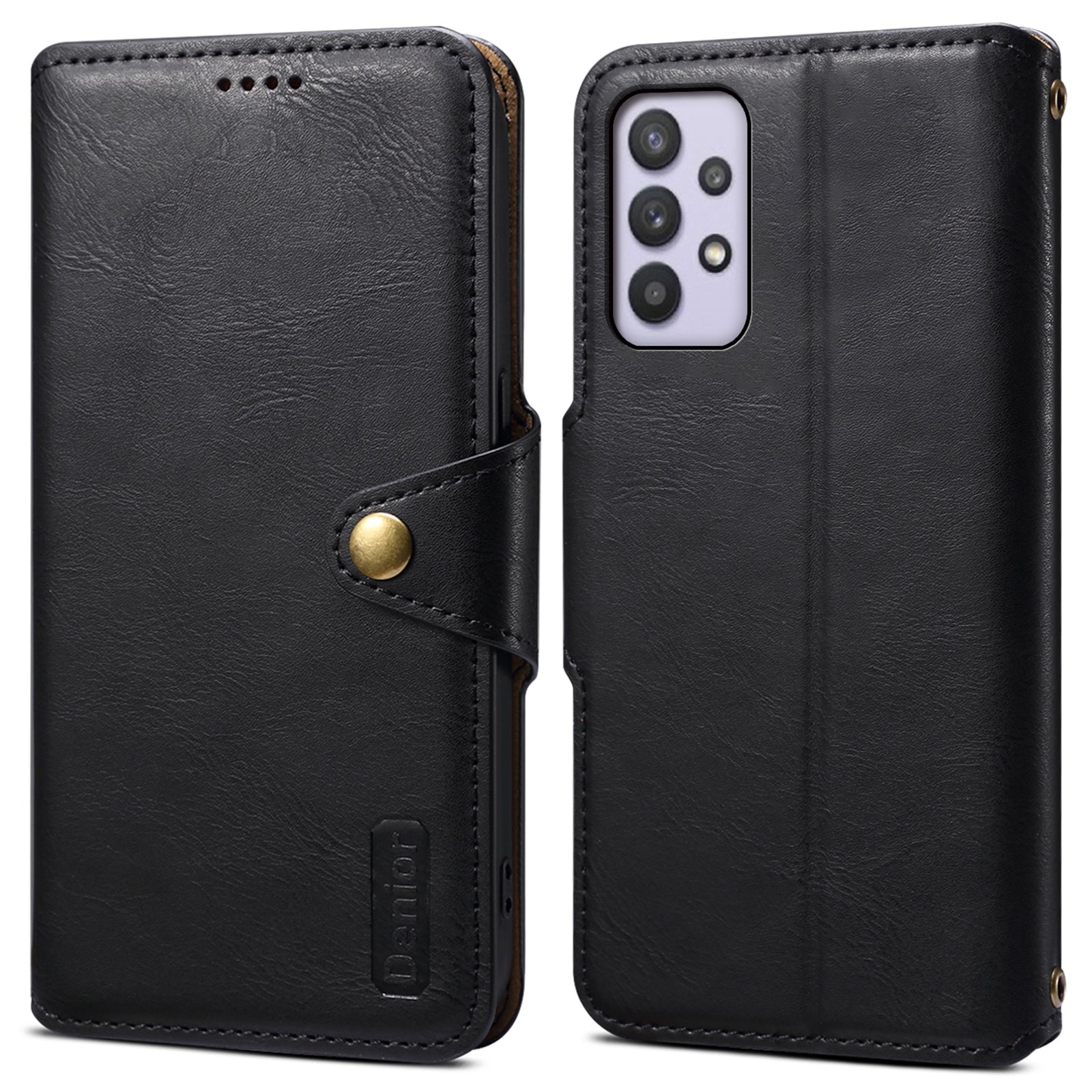 DENIOR For Samsung Galaxy A32 5G / M32 5G Case PU Leather Full Protection Phone Wallet Cover