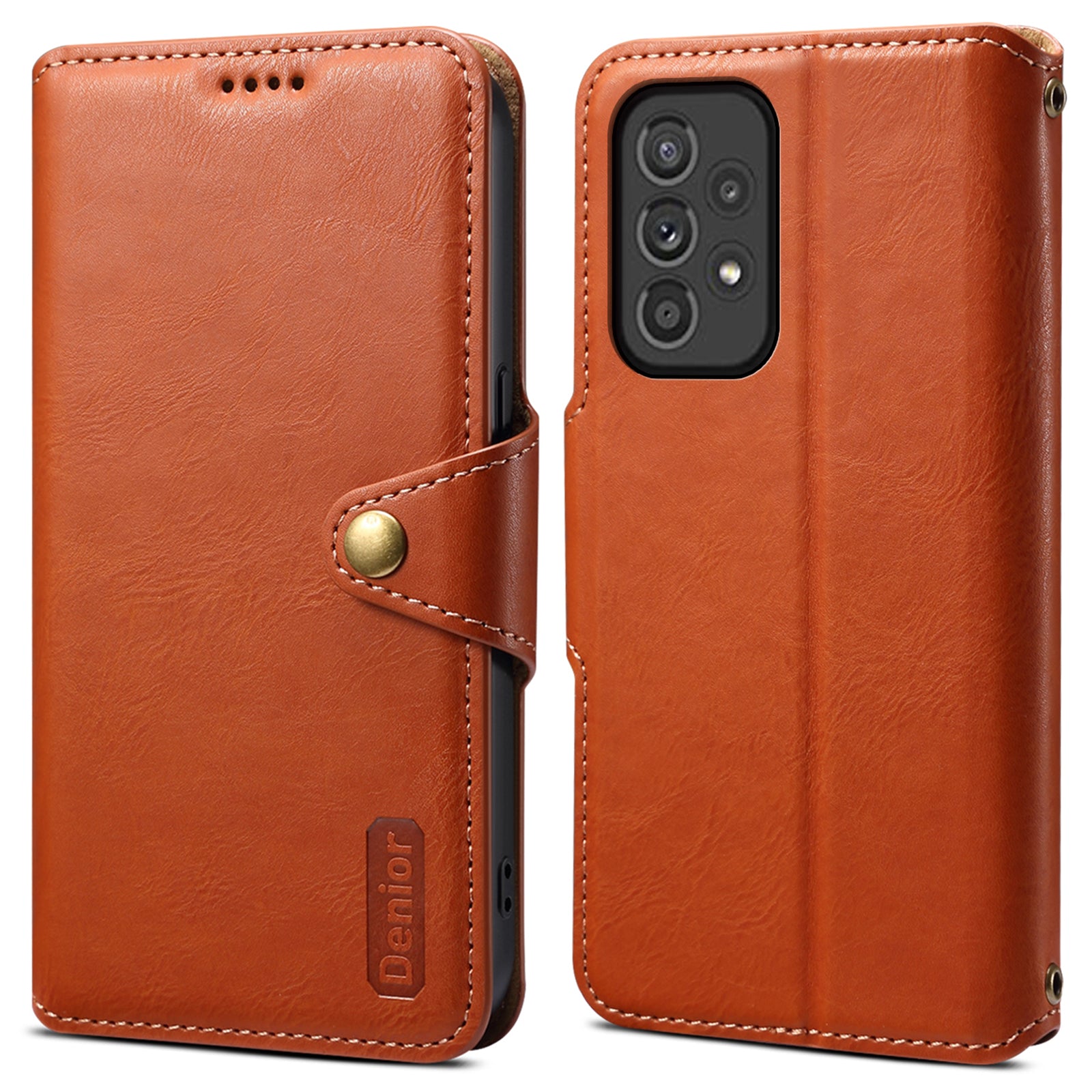 DENIOR For Samsung Galaxy A33 5G Case Wallet PU Leather Drop-proof Phone Cover