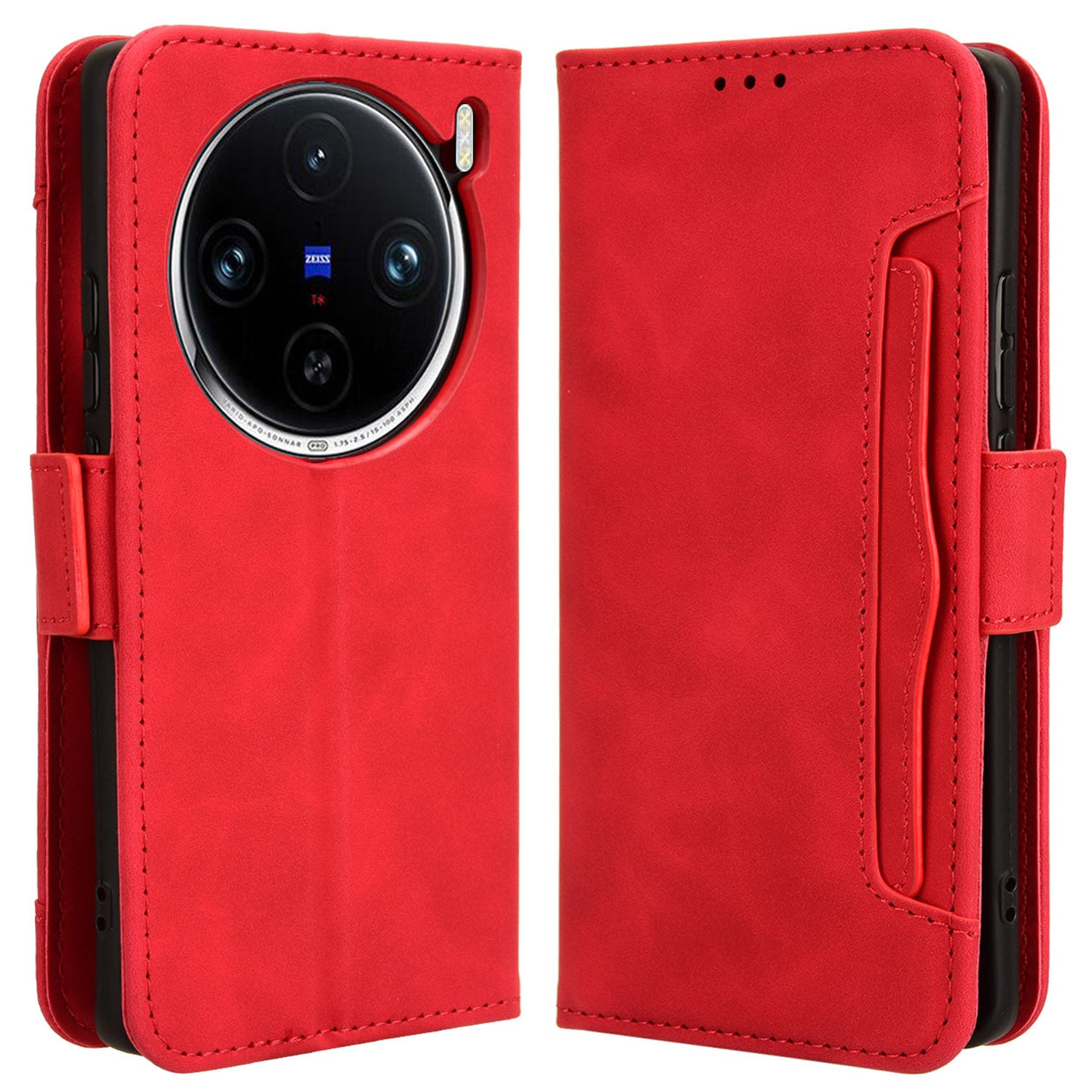 For vivo X100 Pro 5G Case Wallet Leather Phone Cover with Multiple Card Slots