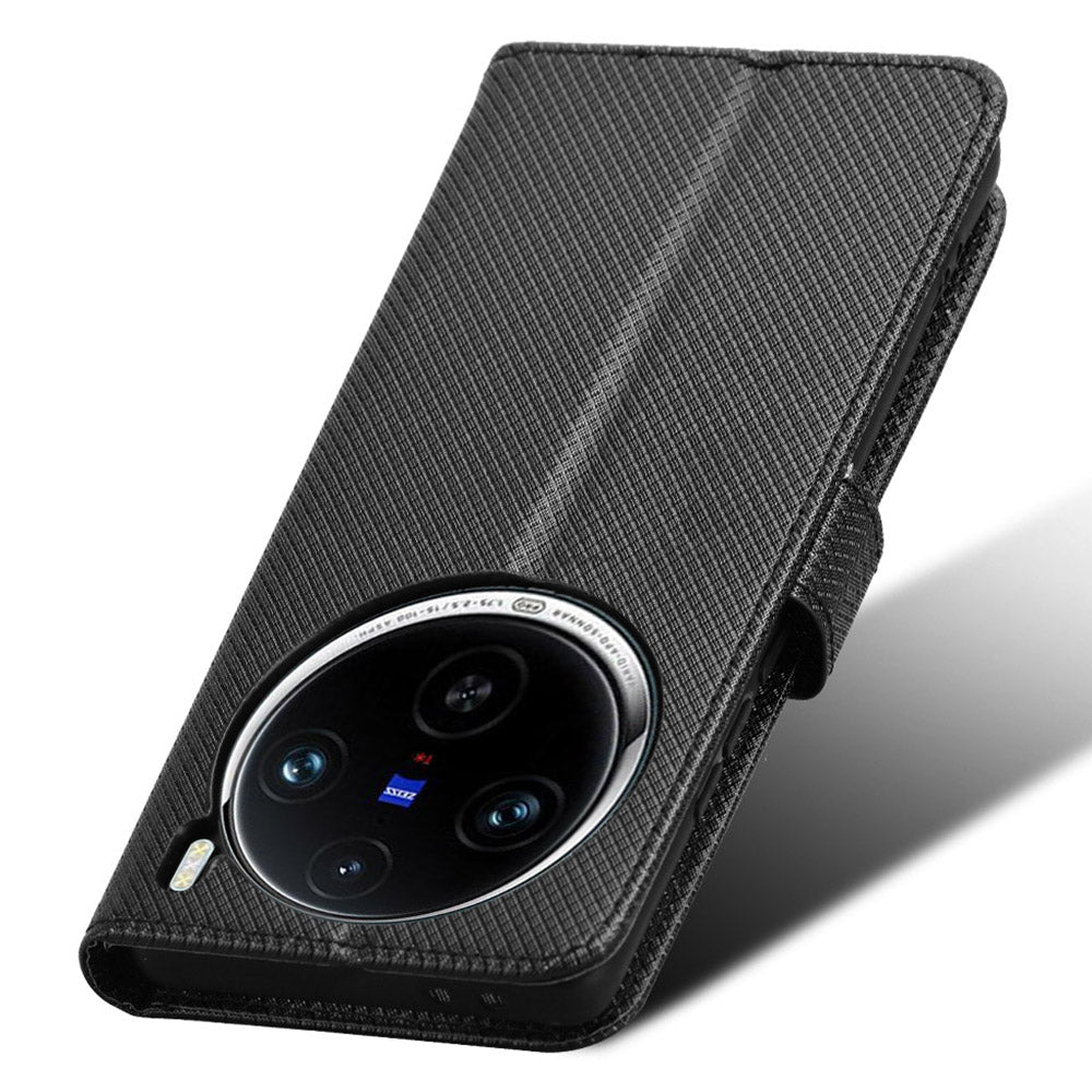 For vivo X100 Pro 5G Case Diamond Texture Leather Protective Phone Cover