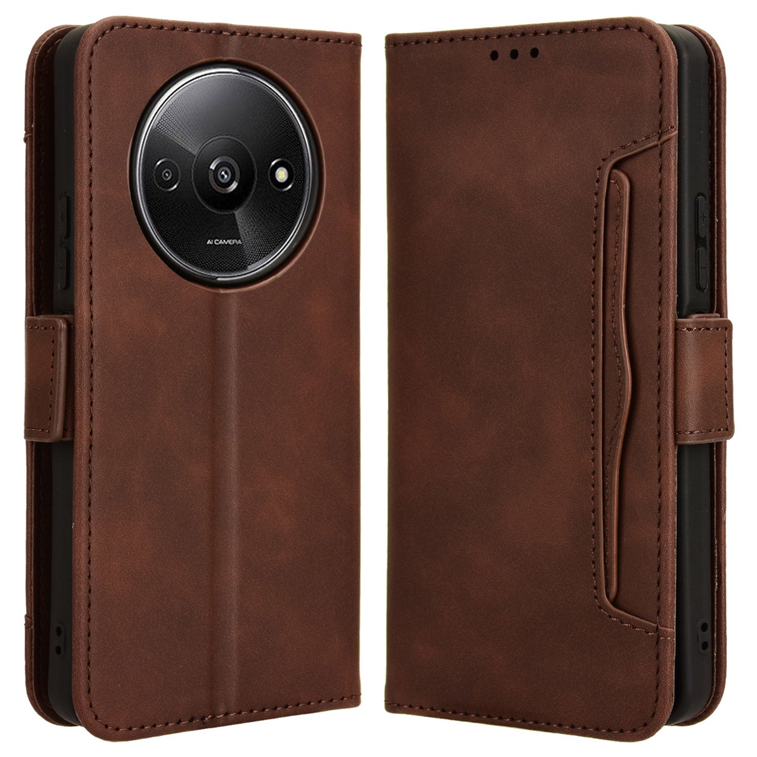 For Xiaomi Redmi A3 / Poco C61 4G Case with Multiple Card Holder Stand PU Leather Phone Cover
